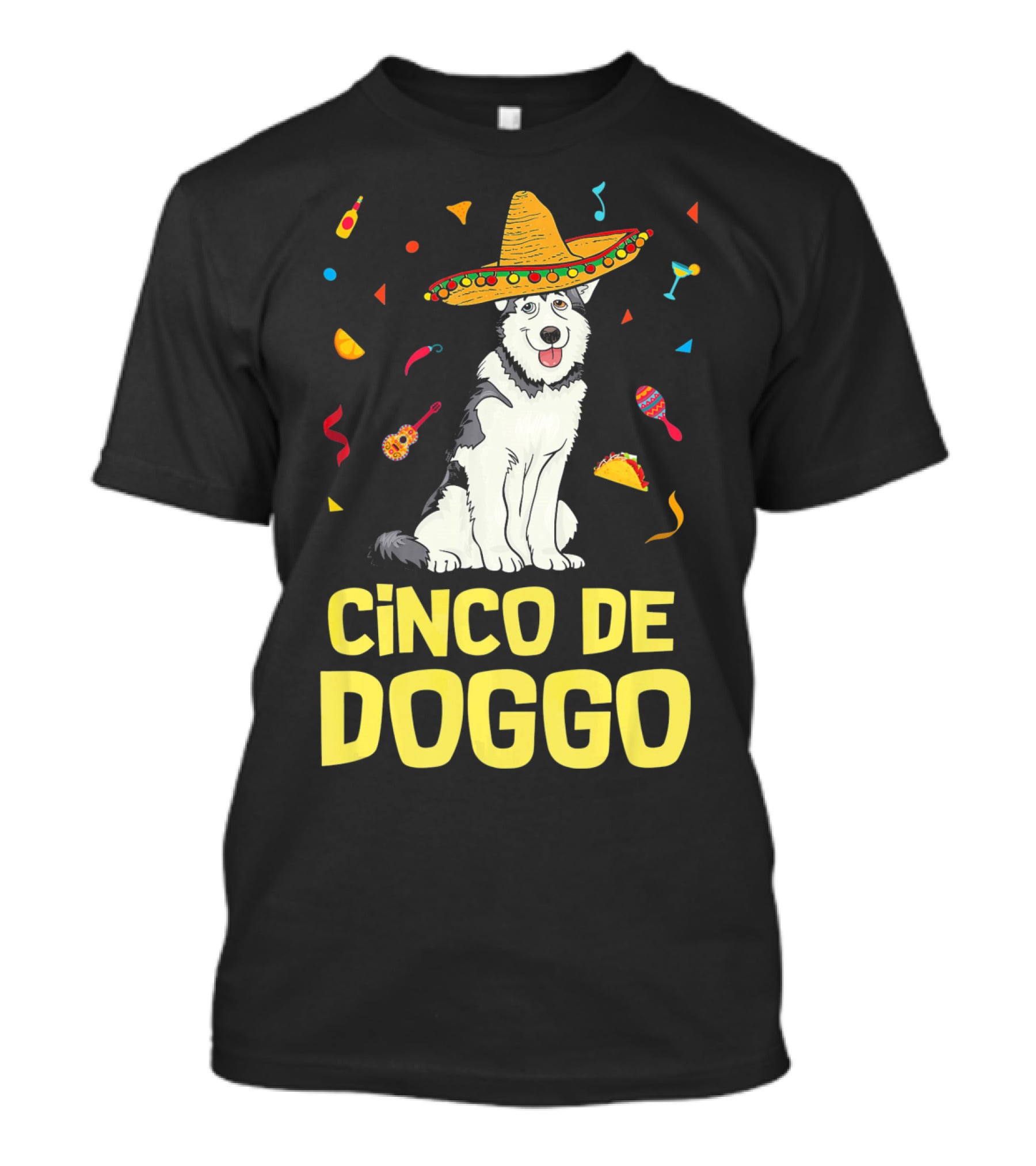 Cinco De Doggo Funny Taco Sombrero Husky T-Shirt