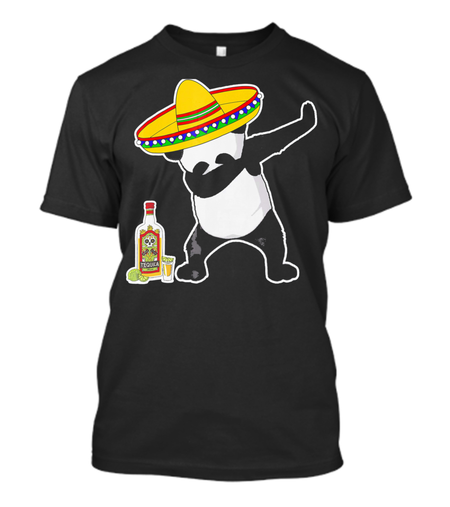 Cinco De Mayo Panda Dabbing With Sombrero And Tequila T-Shirt