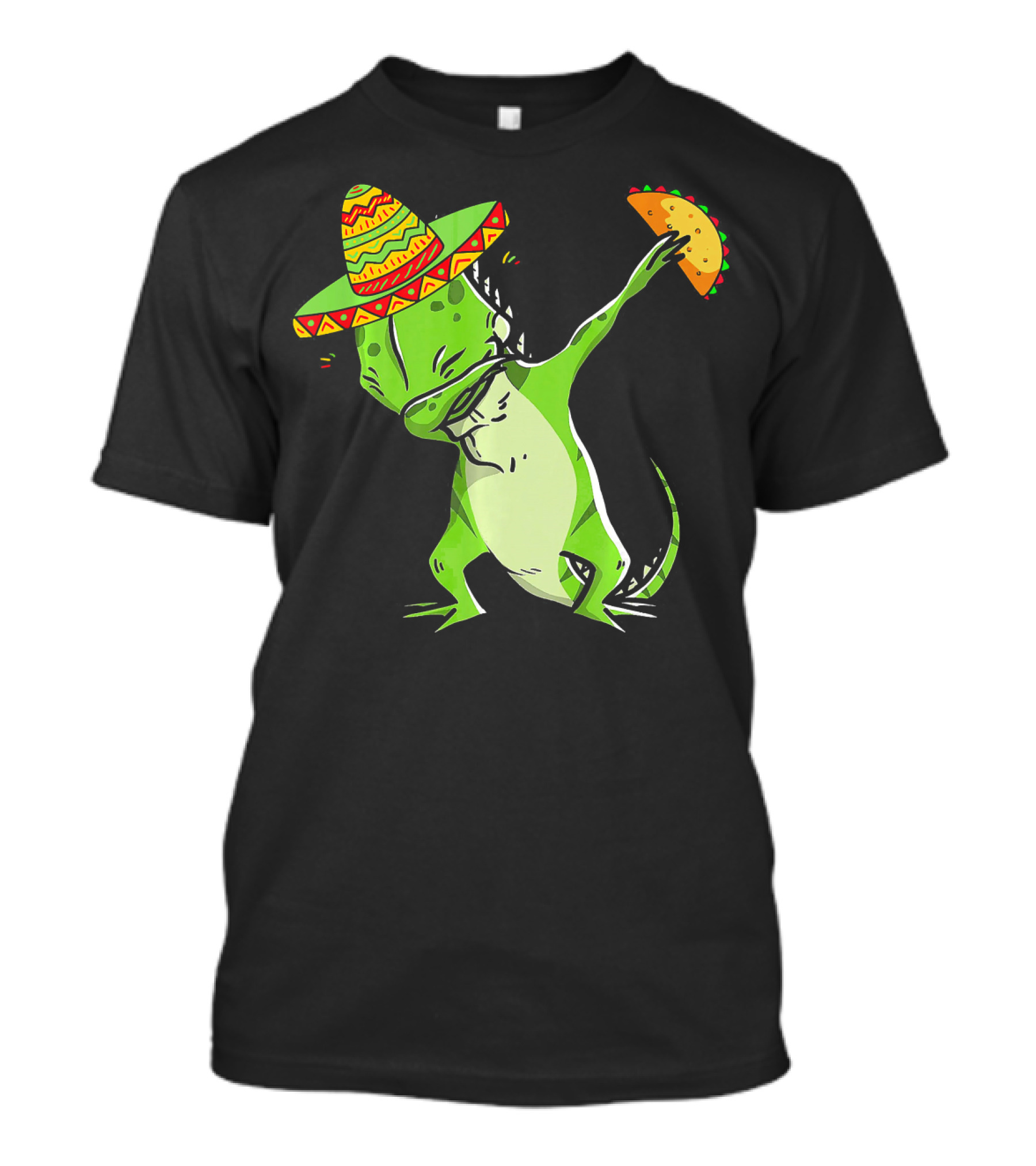 Cinco De Mayo Iguana Dabbing With Taco And Sombrero T-Shirt
