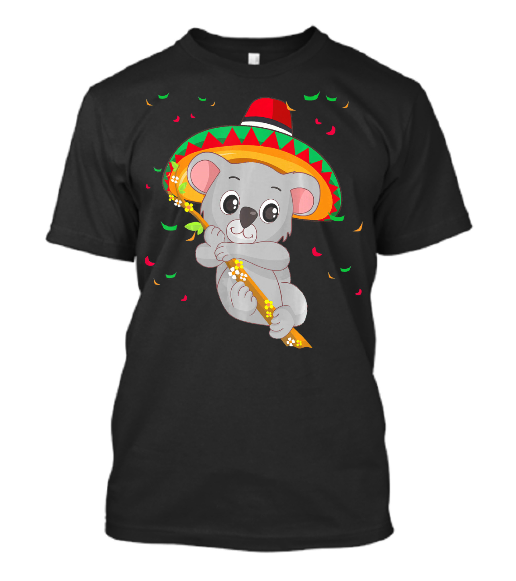 Cute Koala Bear With Sombrero Celebrating Cinco De Mayo 5th Of May T-Shirt