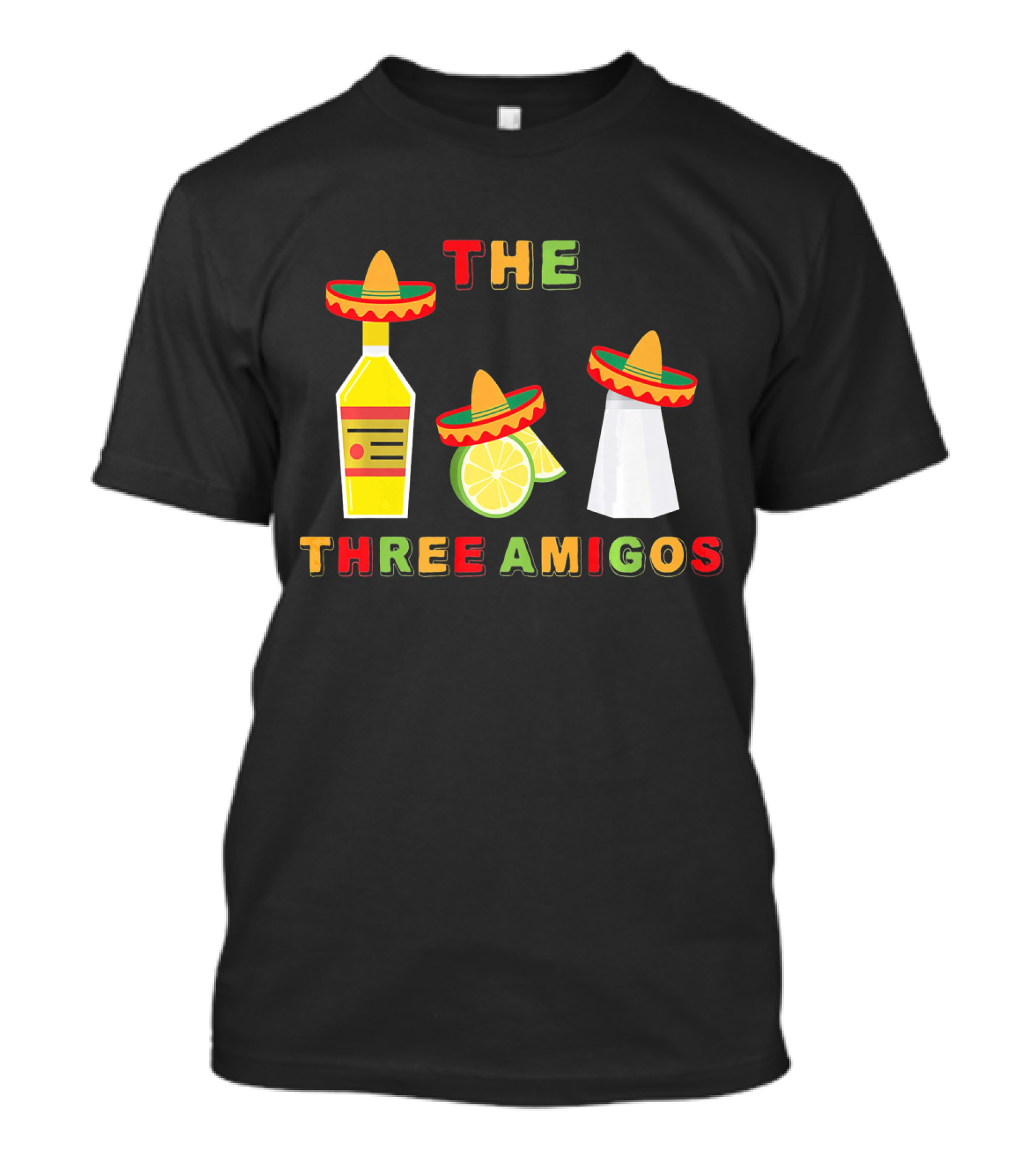 Cinco De Mayo Three Amigos Tequila Lime Sombreros T-Shirt