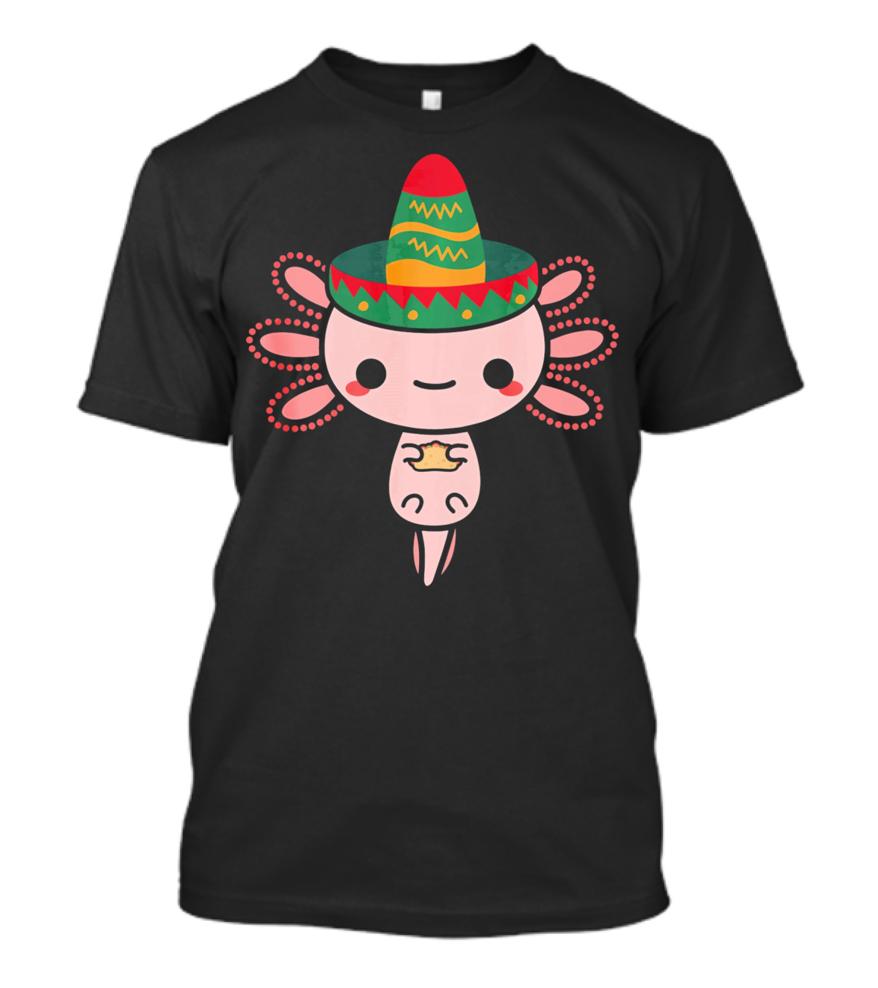 Happy Axolotl Sombrero Mexican Tacos Cinco T-Shirt