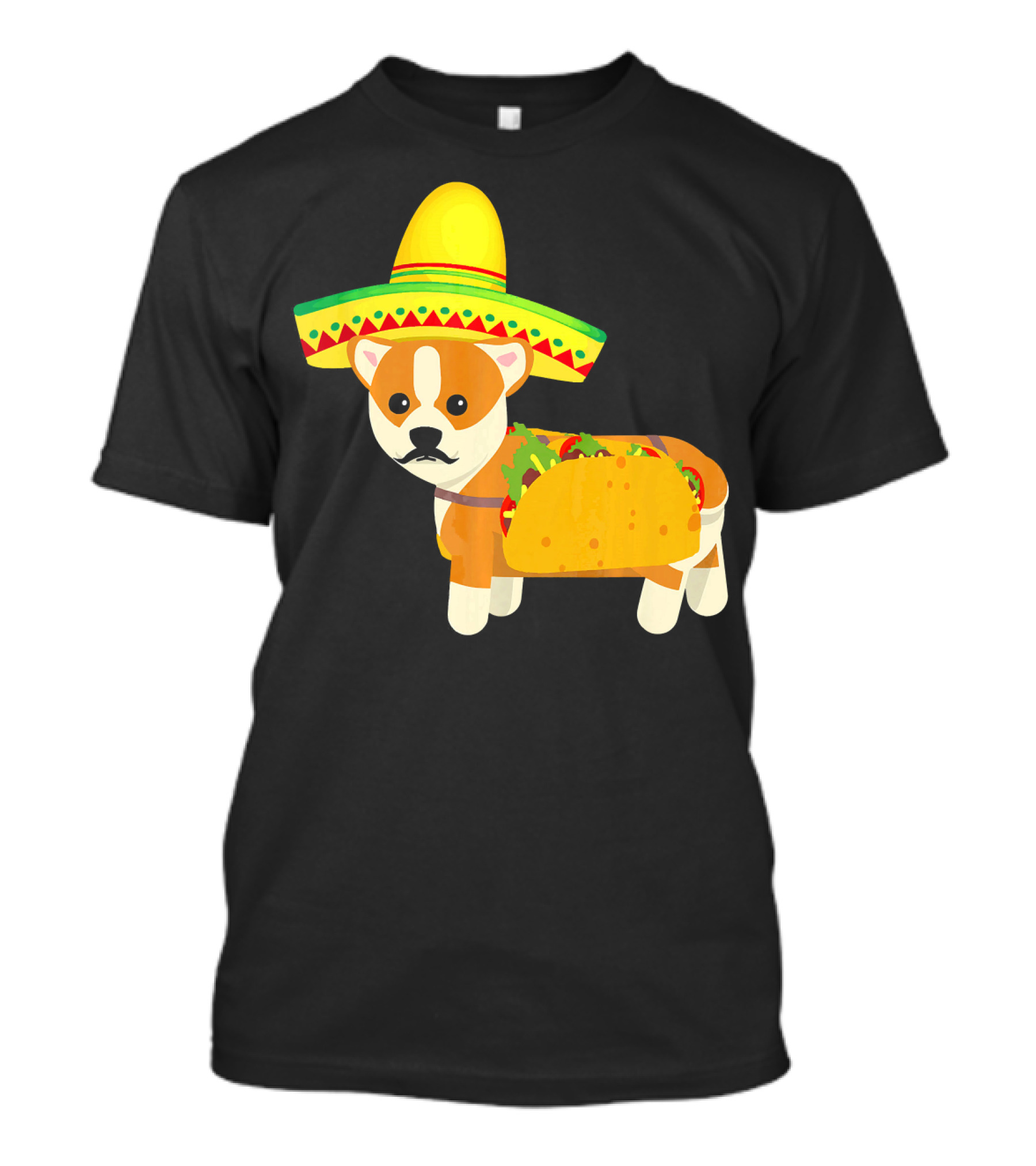 Funny Mexican Corgi In Sombrero Taco Cinco De Mayo T-Shirt