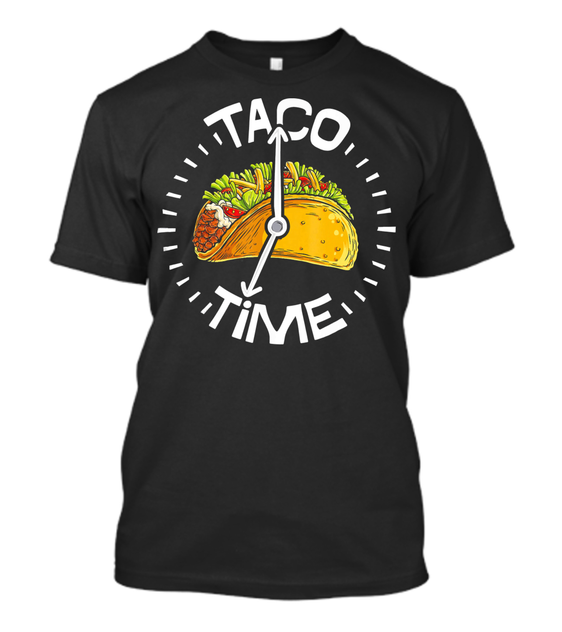 Taco Time Cinco De Mayo Clock Design Men T-Shirt