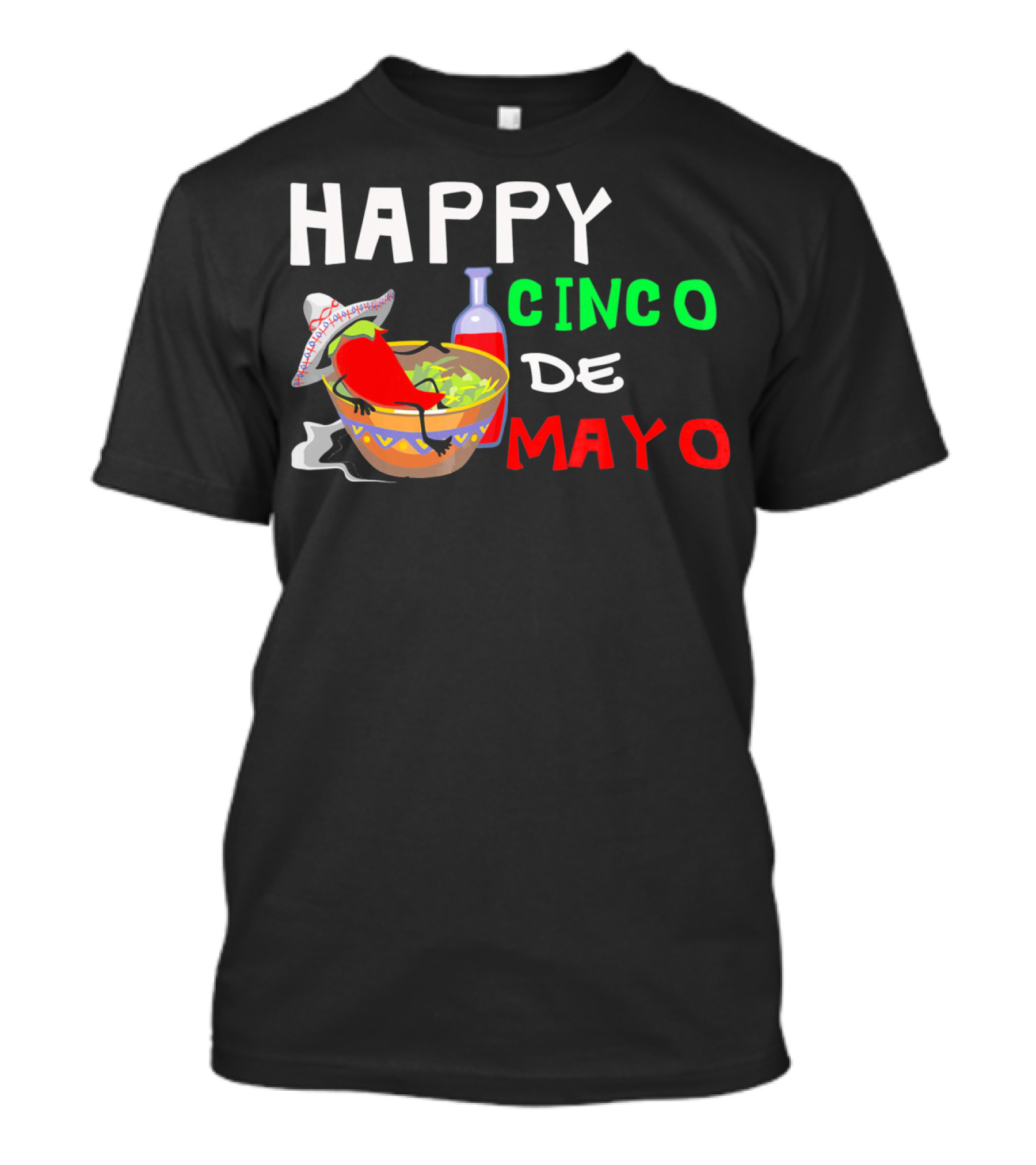 Happy Cinco De Mayo Fiesta Sombrero Chili Salsa T-Shirt