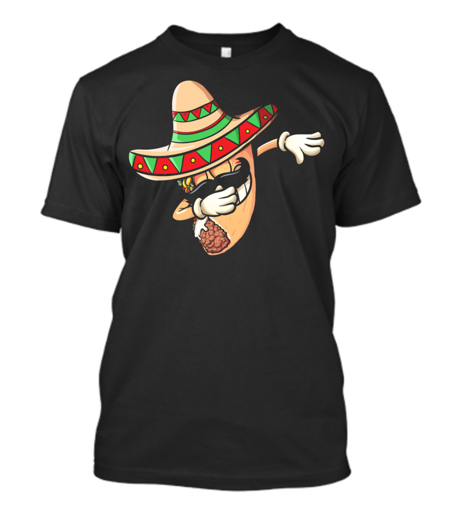 Funny Dabbing Taco Cinco De Mayo Fiesta Sombrero T-Shirt