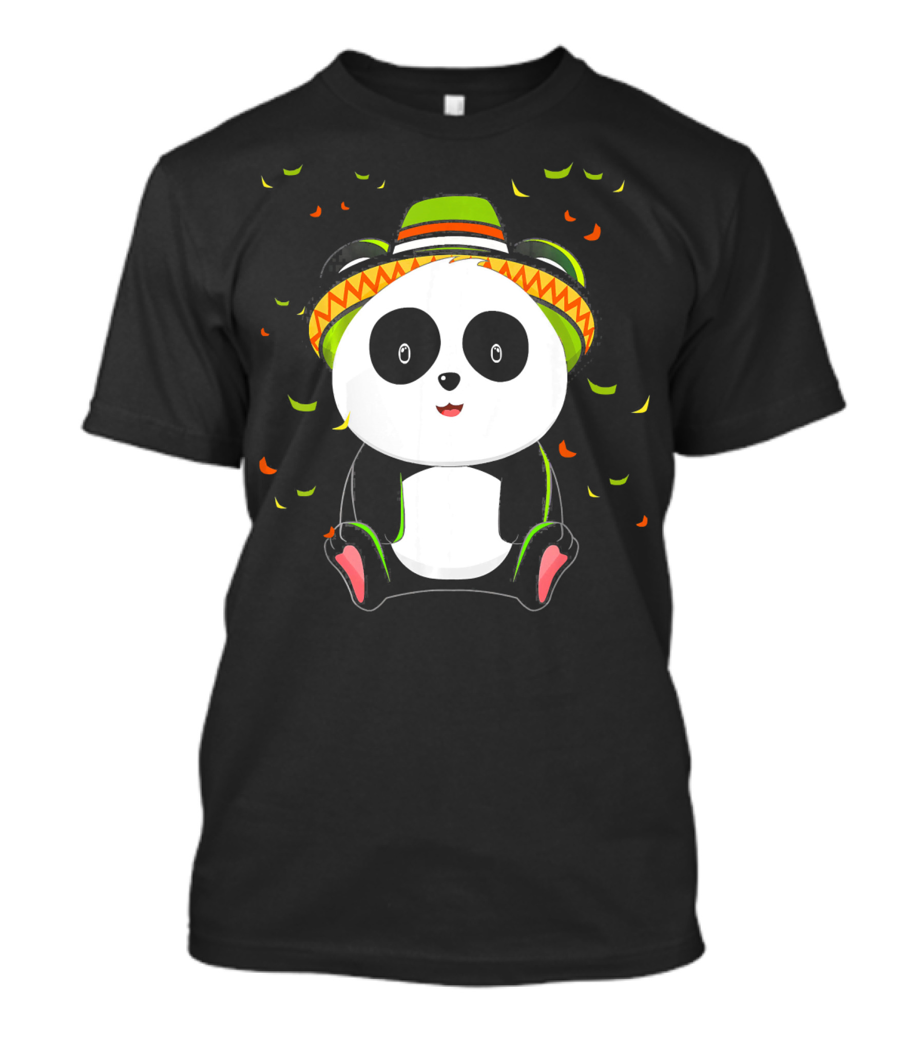 Cute Panda Bear With Sombrero For Cinco De Mayo 5th Of May T-Shirt