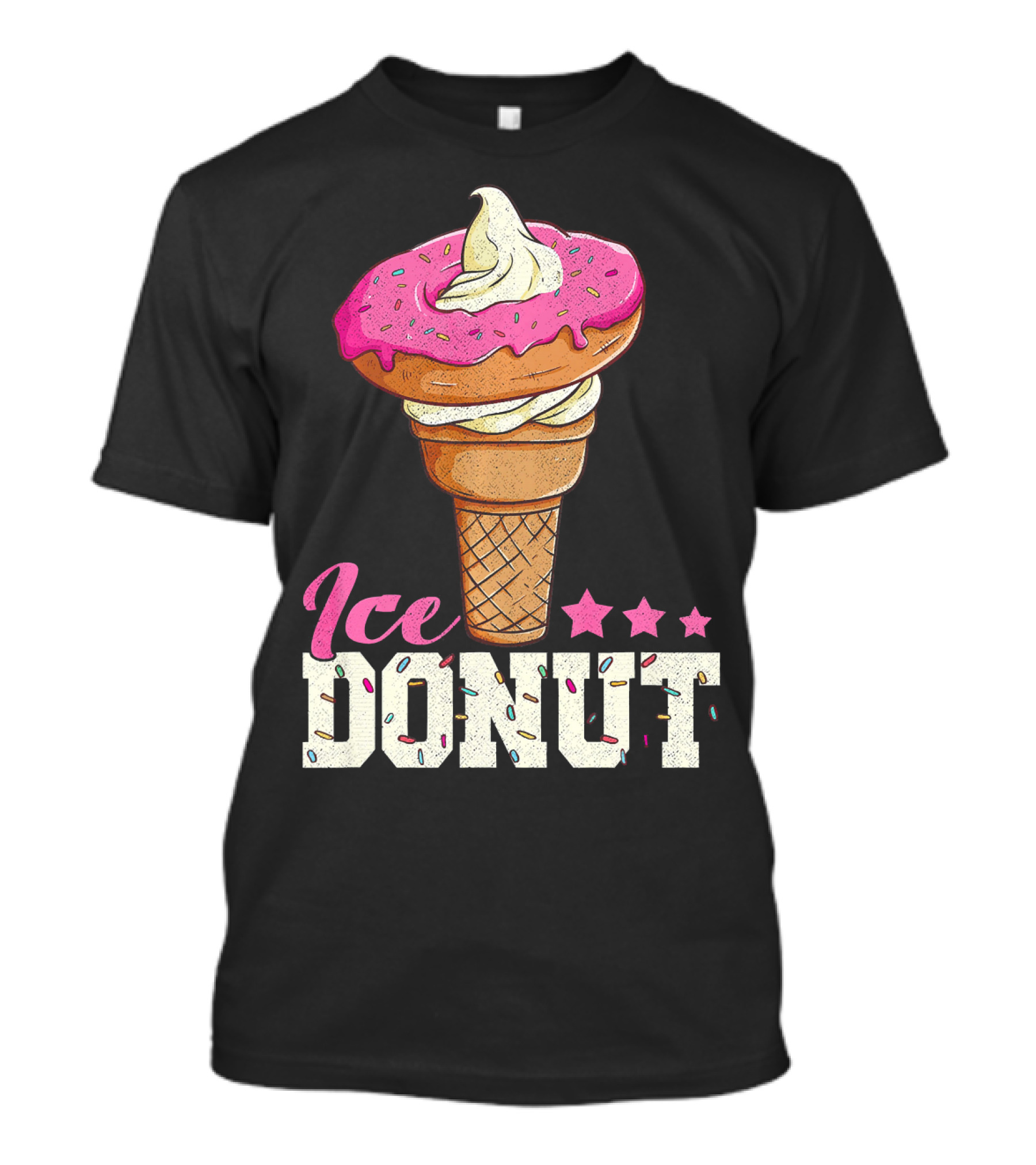 Ice Donut Funny Ice Cream Donut Summer T-Shirt