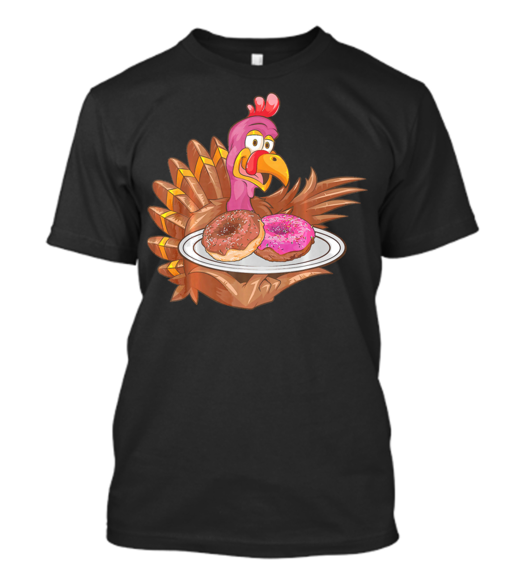 Cute Turkey Serving Donuts T-Shirt