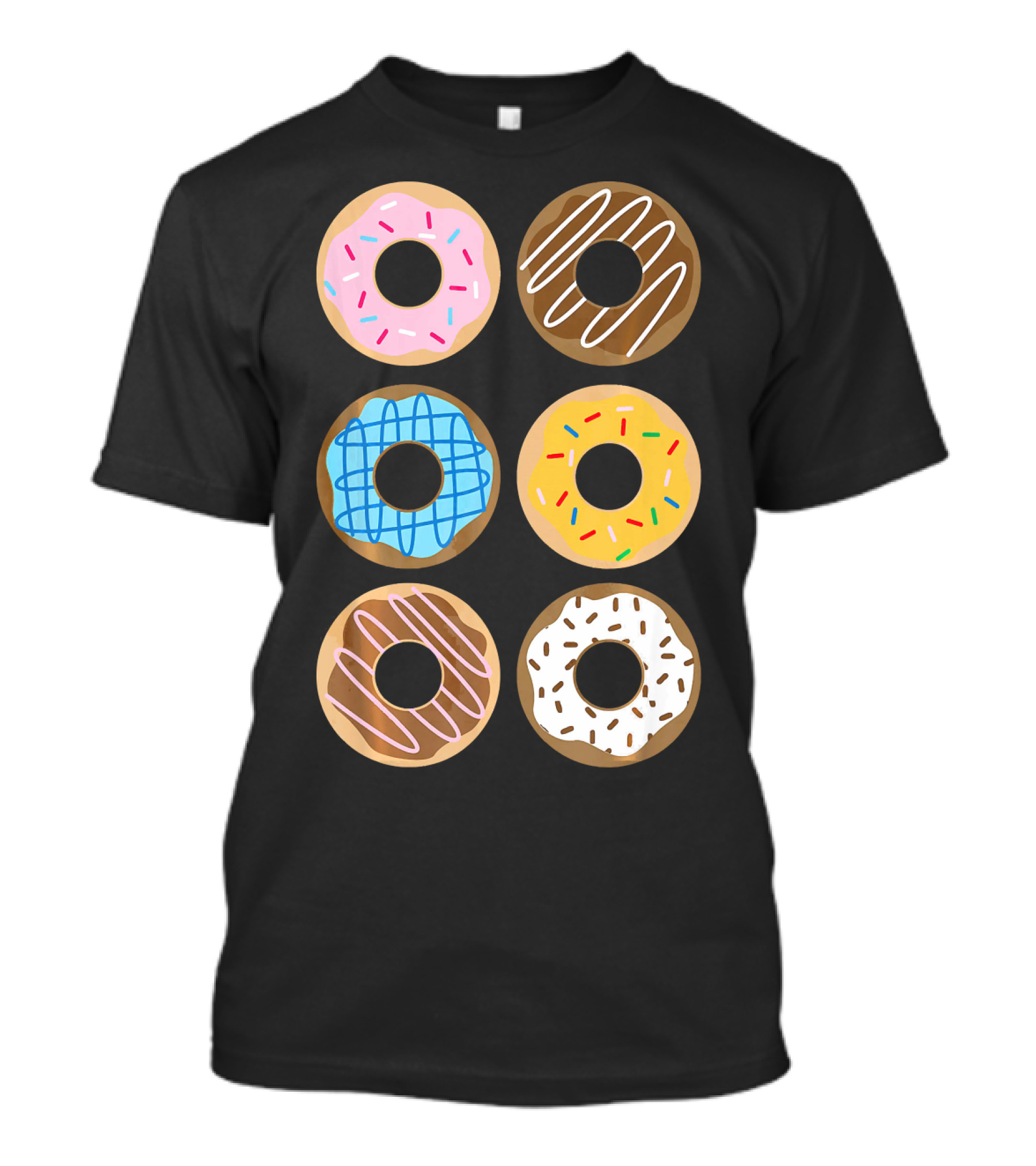 Cute Donut 6 Fun Sprinkled Doughnuts Delight T-Shirt