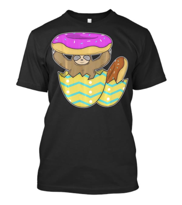Sloth Easter Egg With Donut Hat T-Shirt
