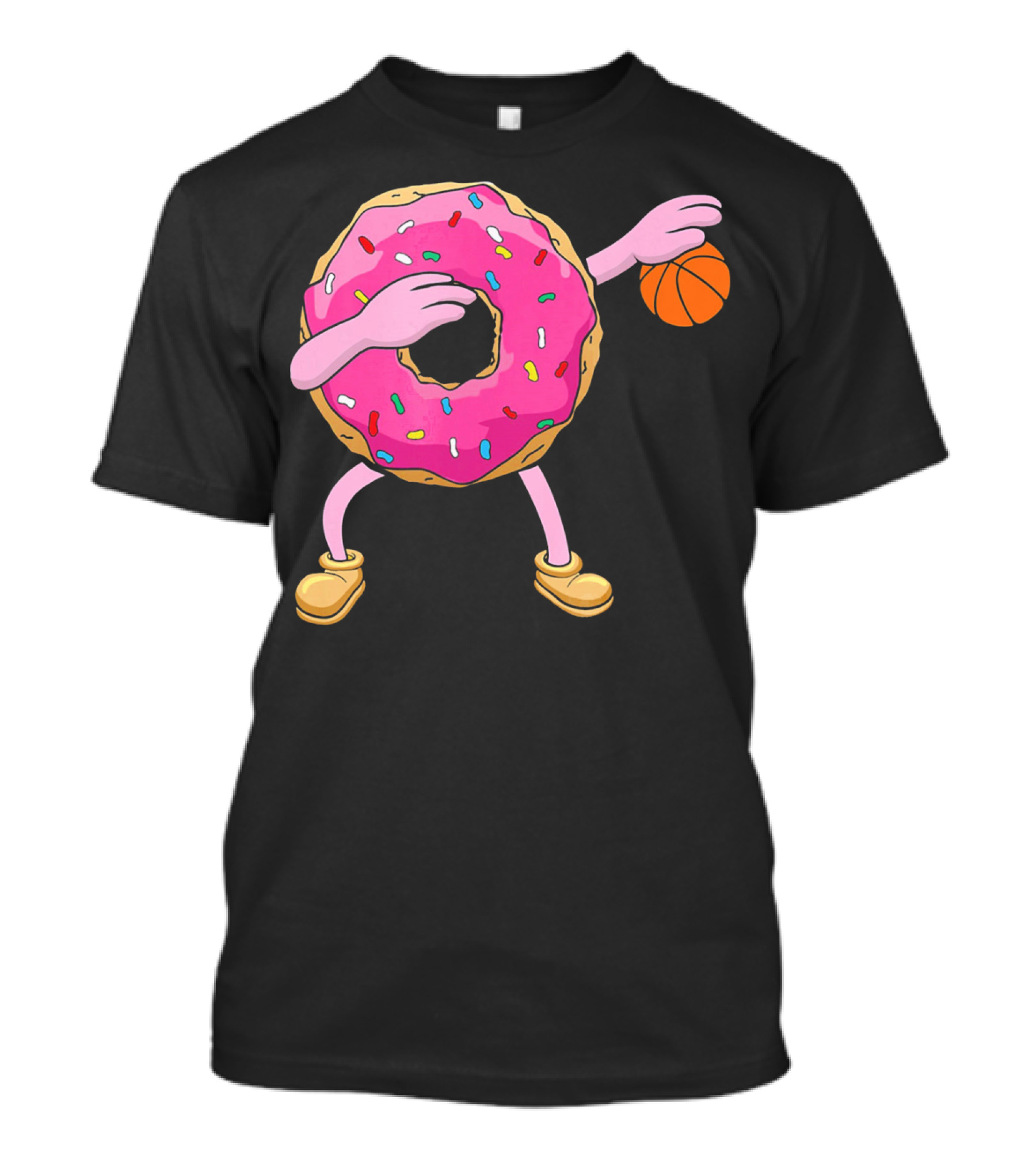 Dabbing Donut Donut Dab Basketball With Sprinkles And Pink Frosting T-Shirt
