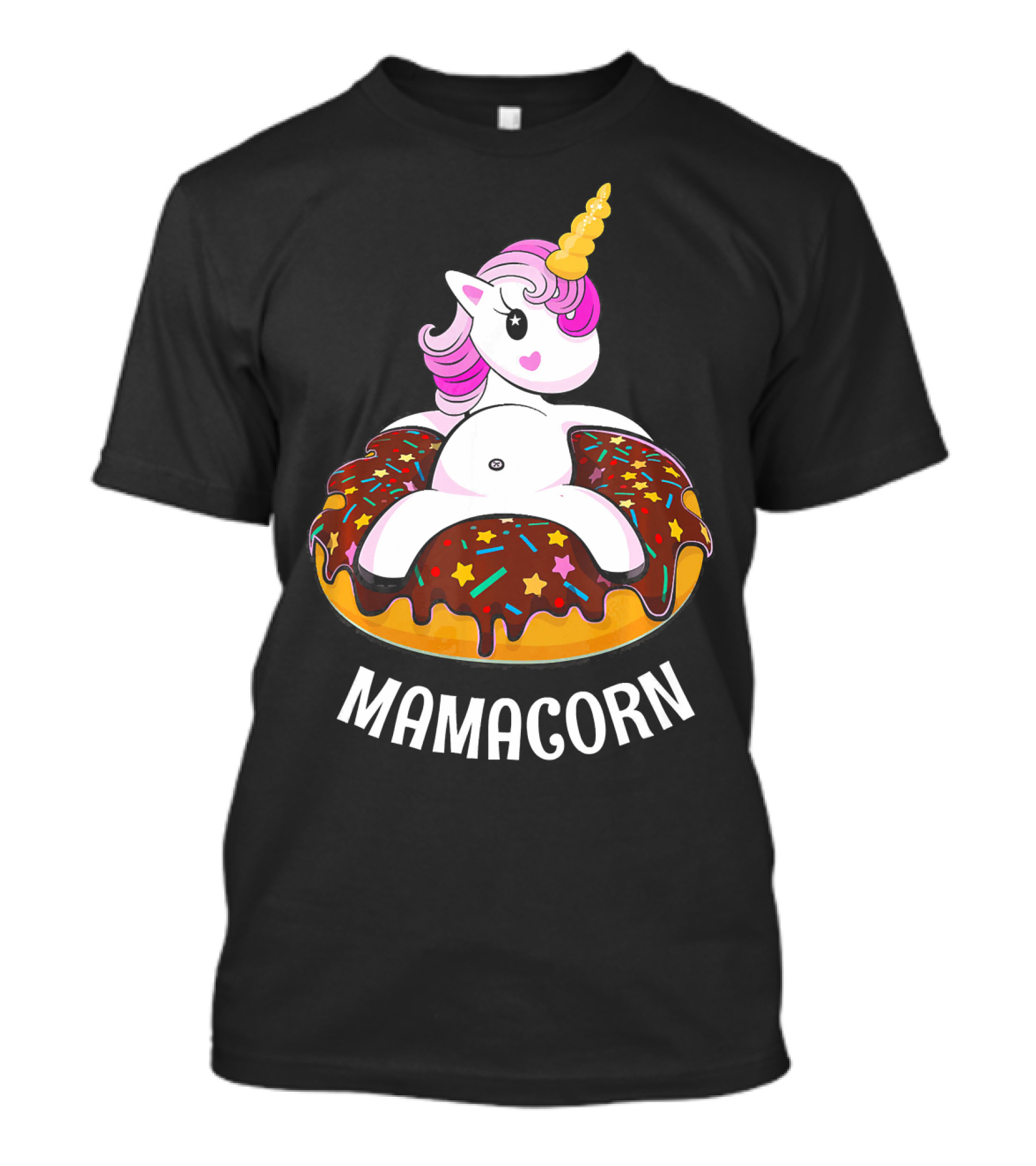 Mamacorn Unicorn Donut With Sprinkles And Stars T-Shirt