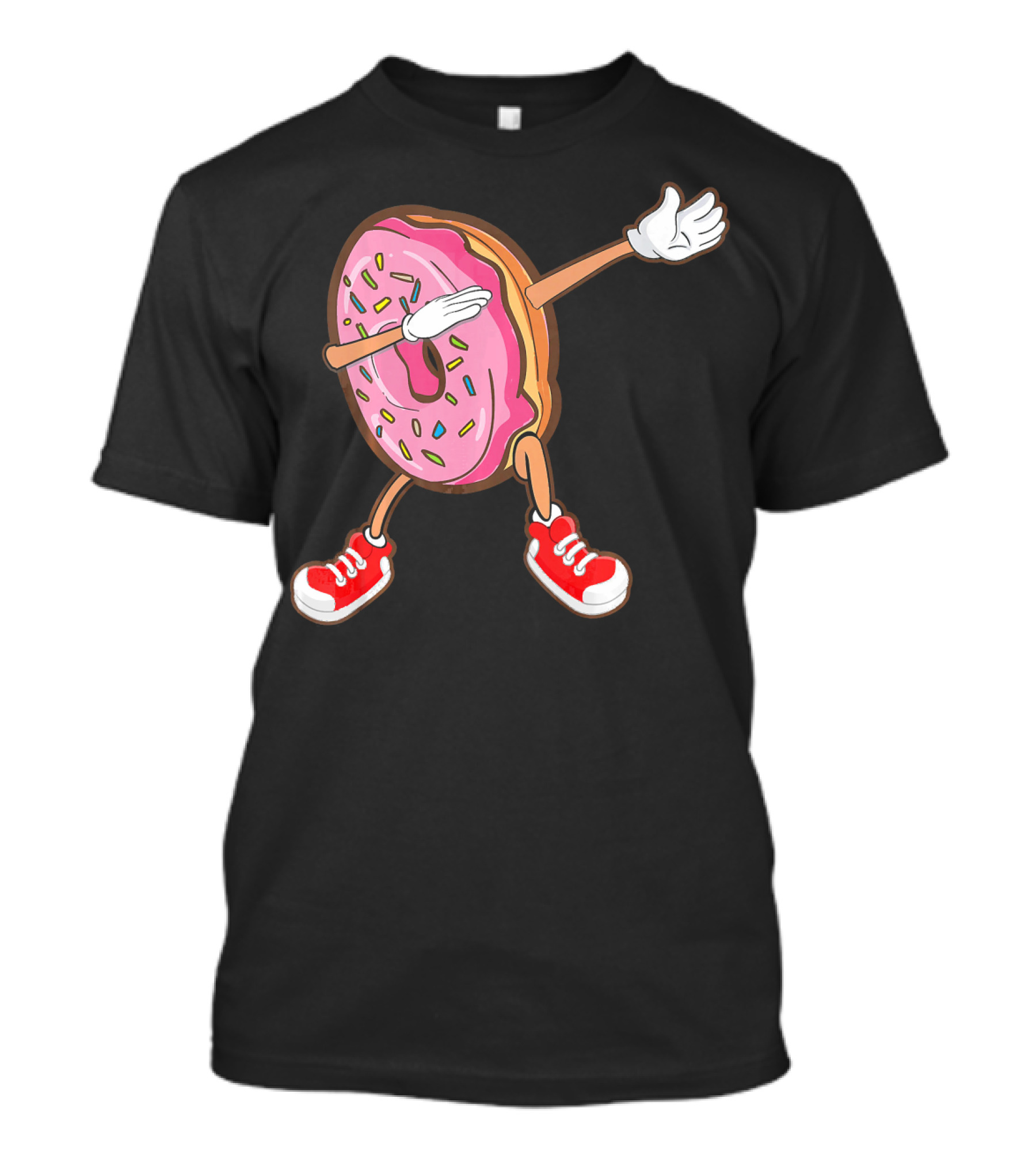 Dabbing Strawberry Frosted Donut With Sprinkles And Red Sneakers T-Shirt