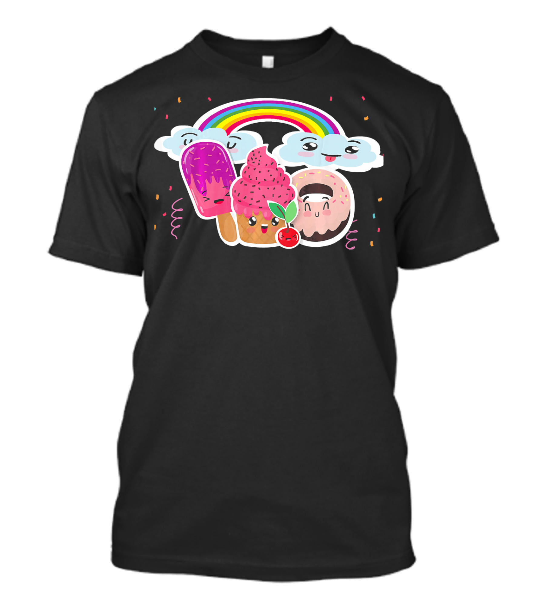 Funneh Cute Kids Halloween Ice Cream Love Rainbow Clouds Magic T-Shirt
