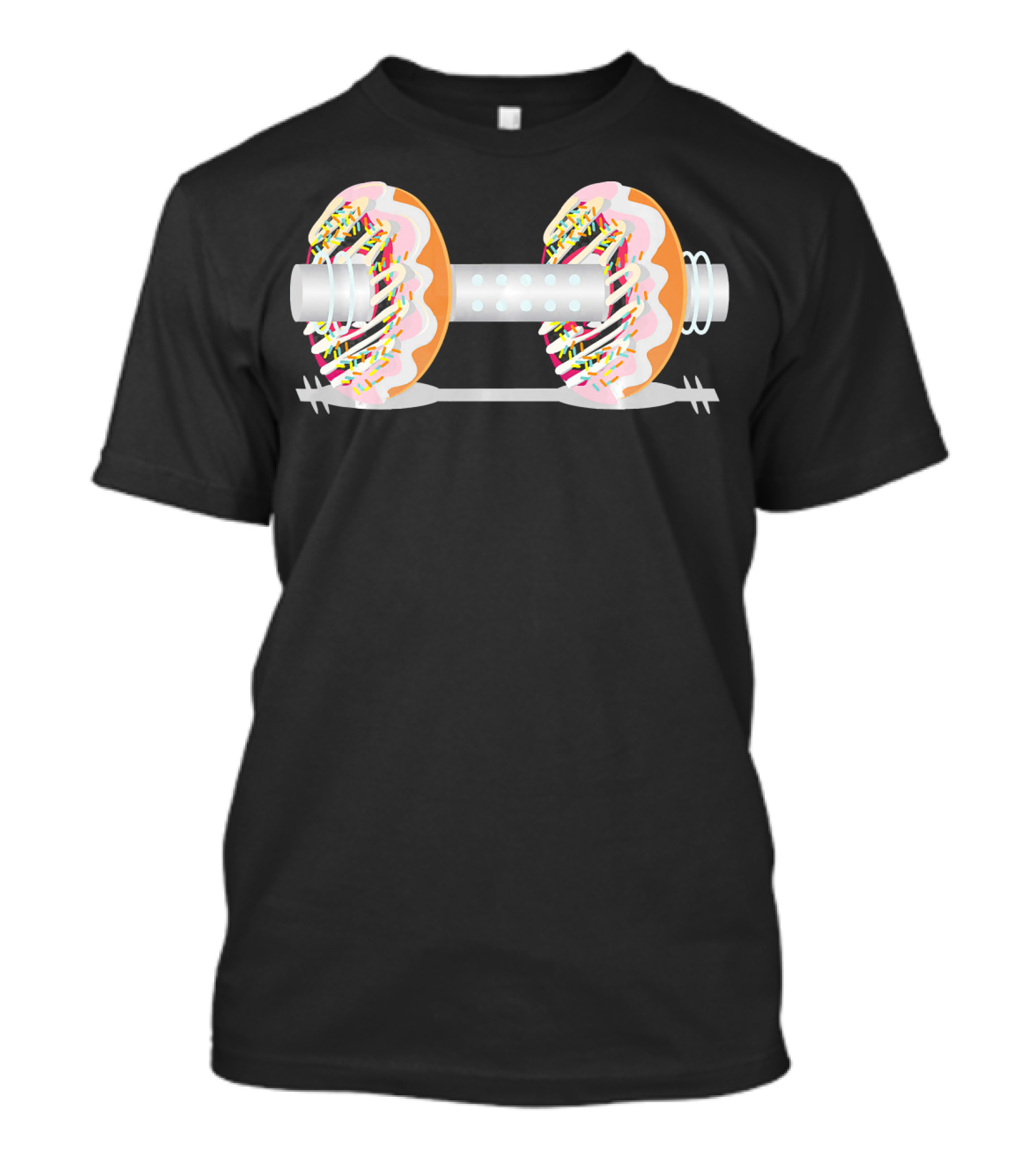 Gym Weight Lifting Donut Dumbbell Sprinkles T-Shirt