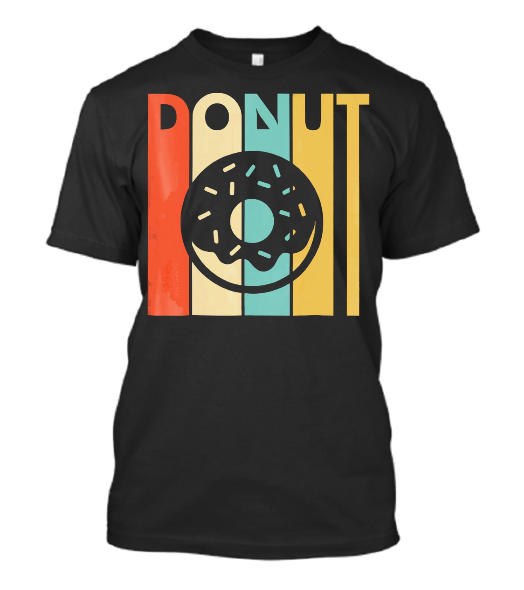 Vintage Style Donut Retro Stripes T-Shirt