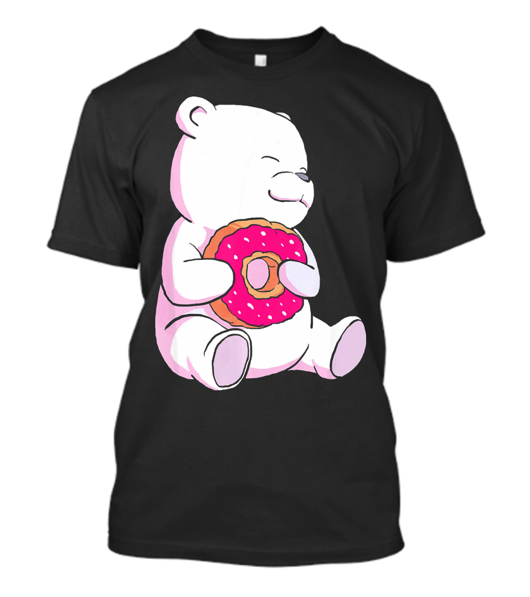 Polar Bear Holding Donut Animal Lover T-Shirt