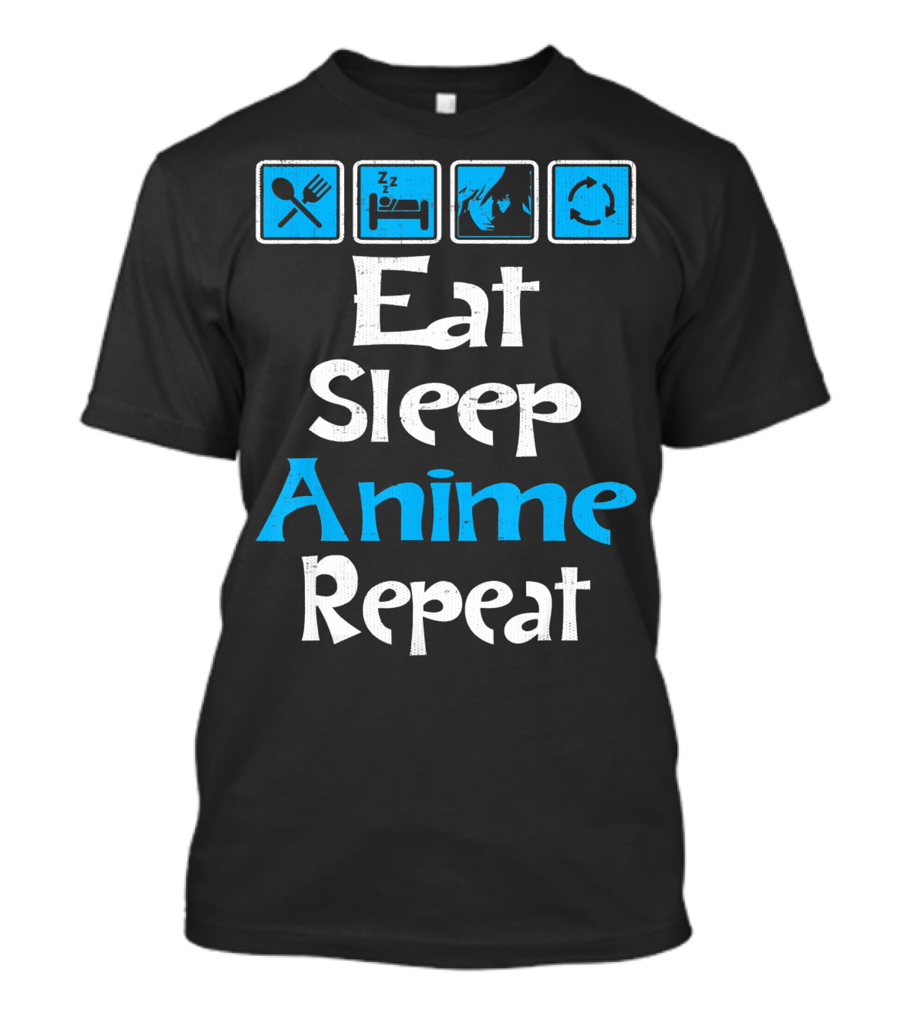Eat Sleep Anime Repeat Manga SciFi T-Shirt