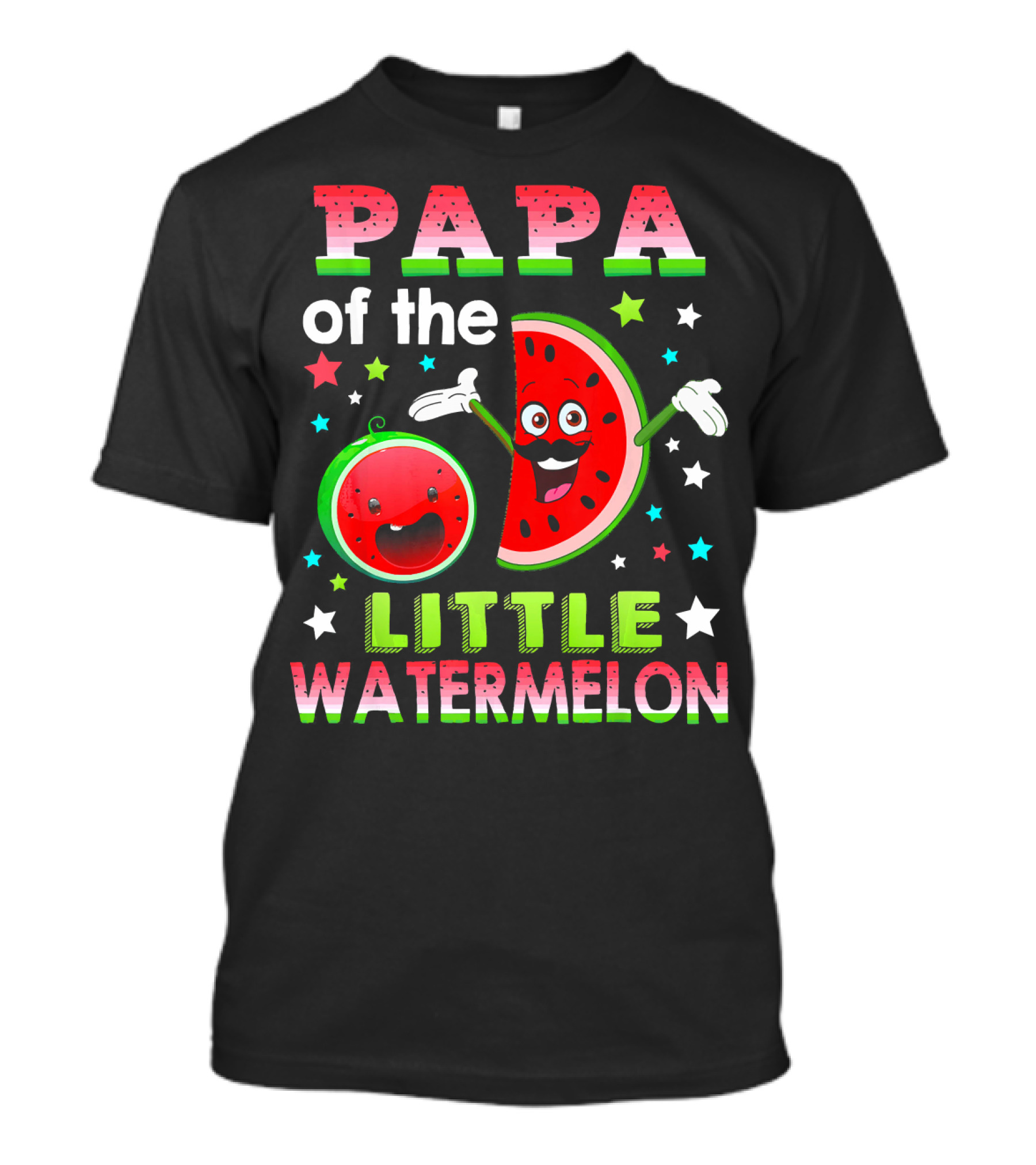 Papa Of The Little Watermelon Fun Matching Birthday T-Shirt