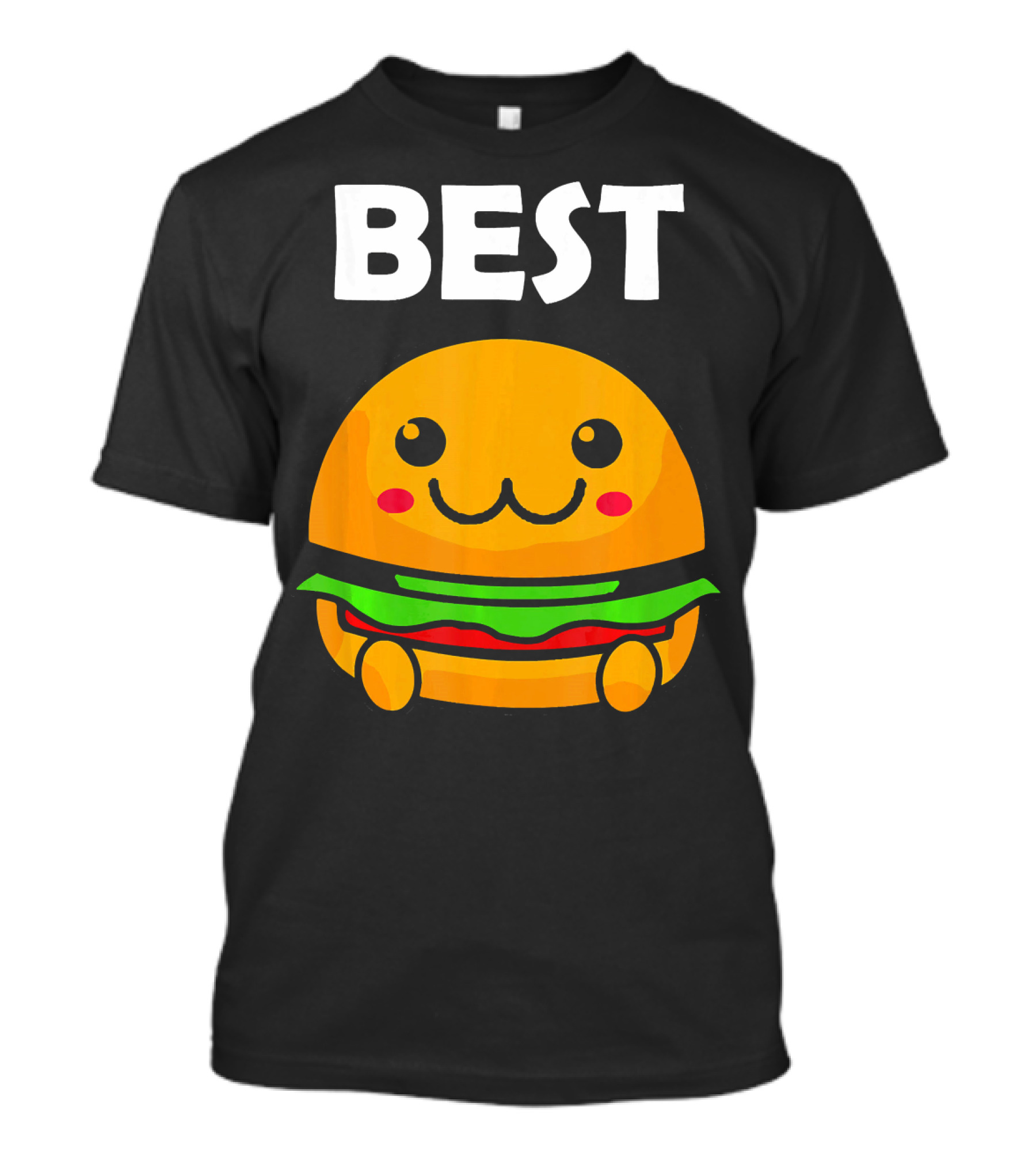 Burger Matching Fries Best Friend Novelty Best Cute Kawaii Face T-Shirt