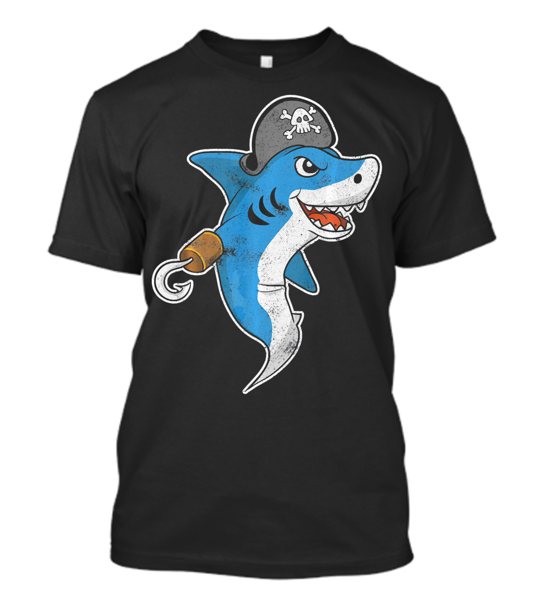 Pirate Shark With Hook And Pirate Hat T-Shirt