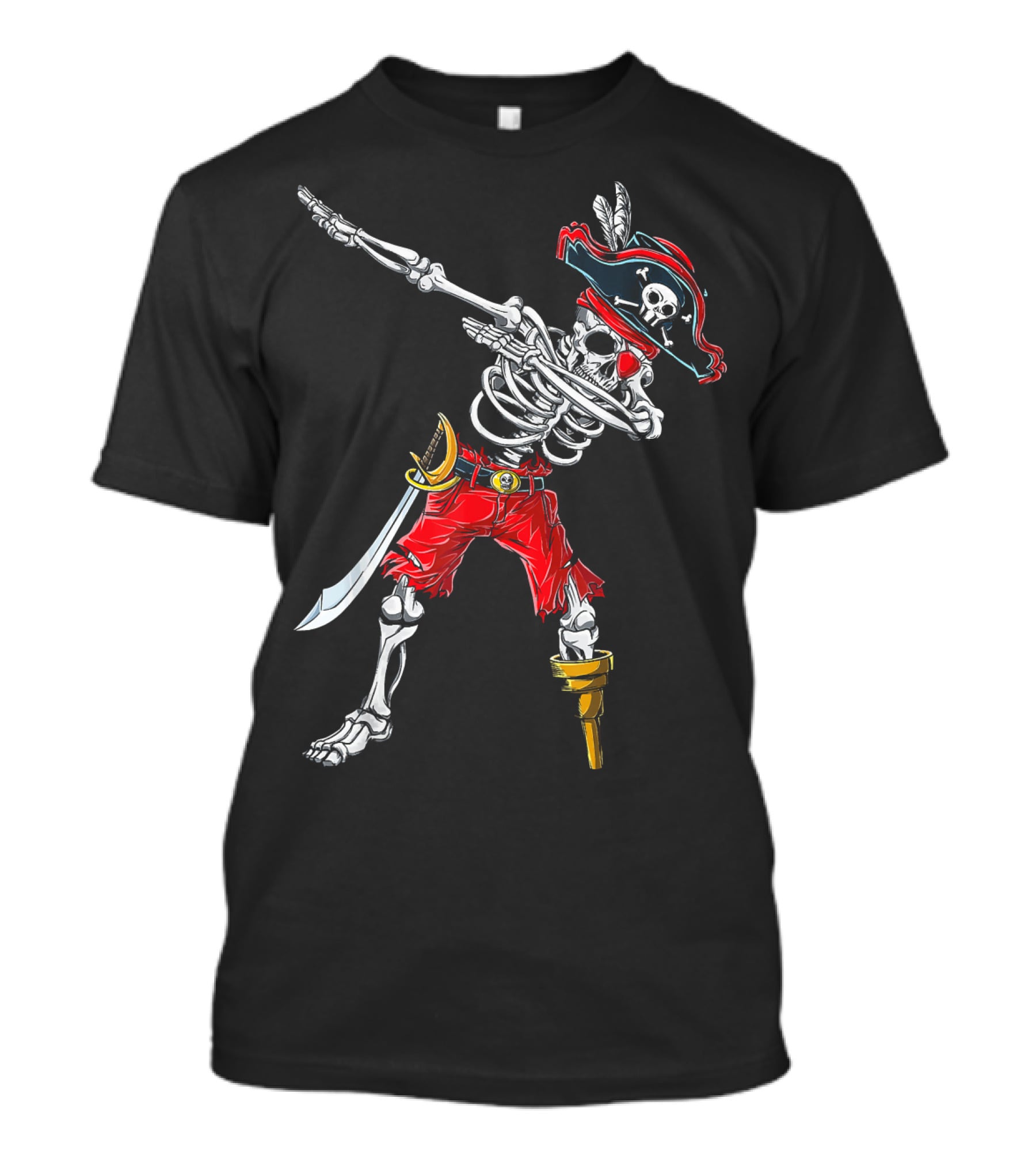 Dabbing Skeleton Pirate Dancing Halloween Kids Jol T-Shirt