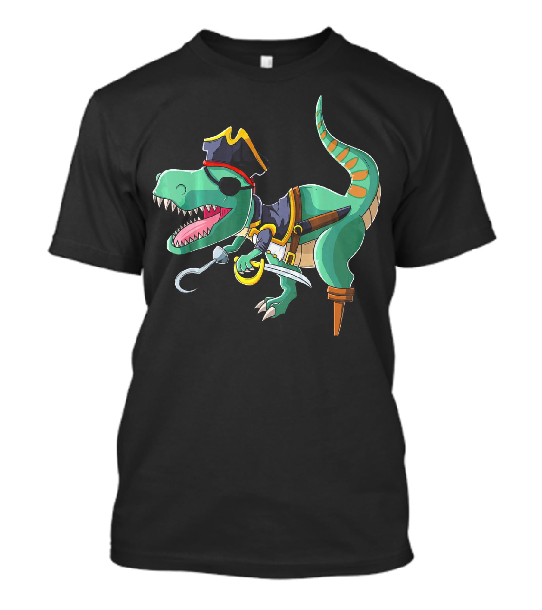 Pirate Rex Dinosaur With Hook And Peg Leg T-Shirt