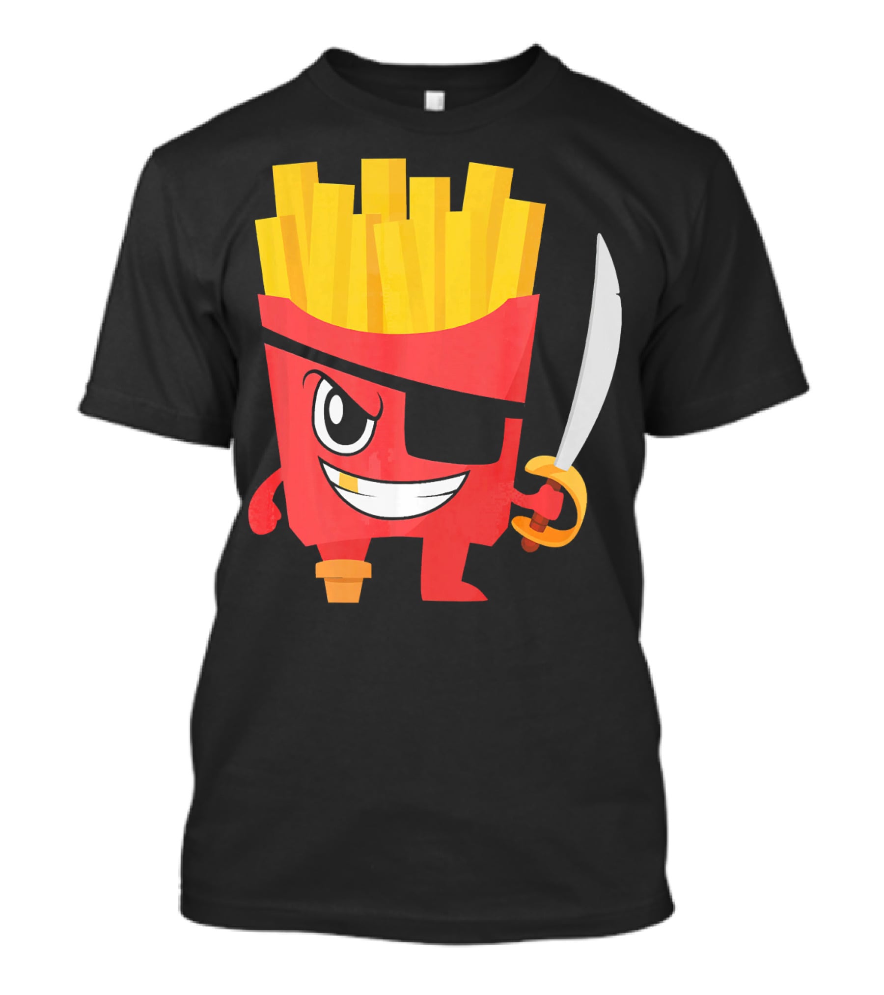 Pirate French Fry Box With Eyepatch And Sword T-Shirt