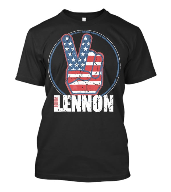 John Lennon Red White Blue Peace American Flag Victory T-Shirt