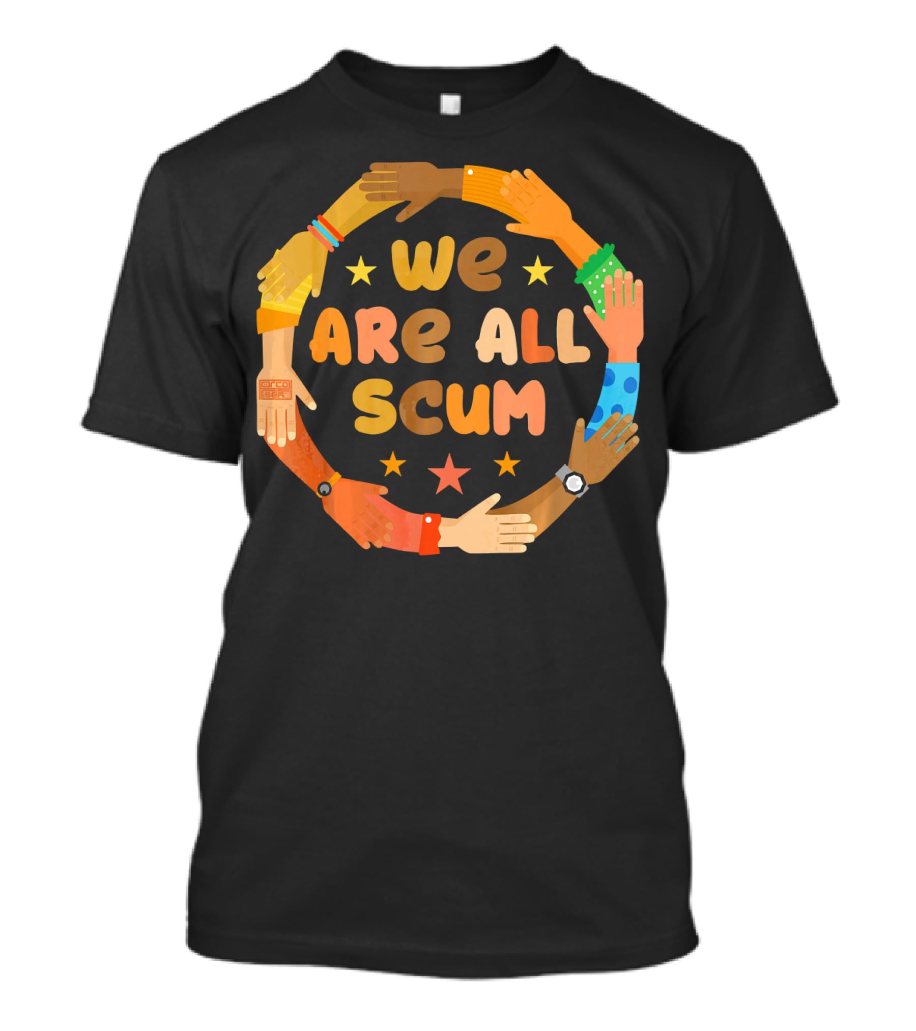 Colorful Unity Circle We Are All Scum Star Arms T-Shirt