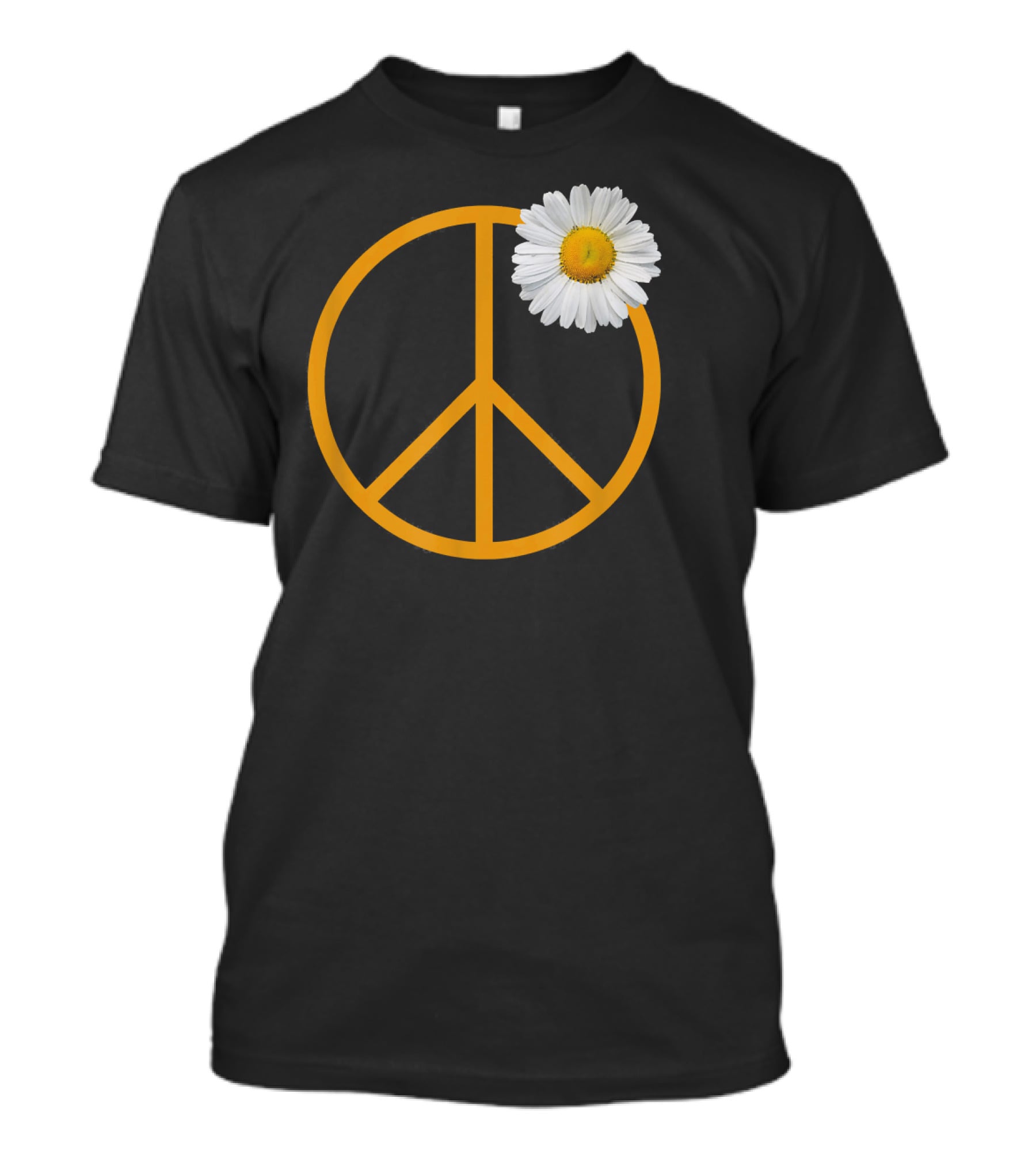 Peace Sign White Flower Boho Hippie Style Iconic T-Shirt