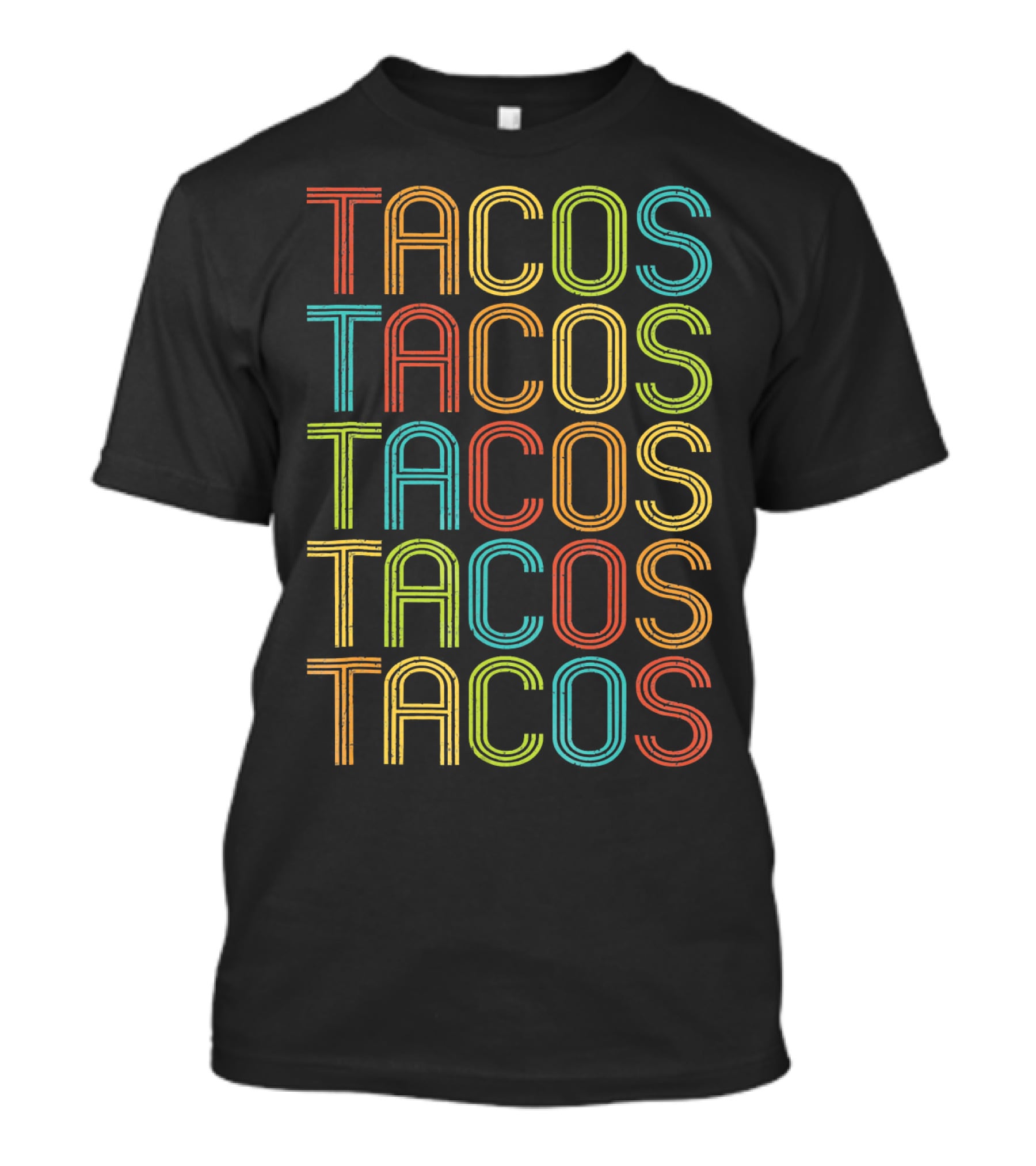 Vintage TACOS Rainbow Retro 70s T-Shirt