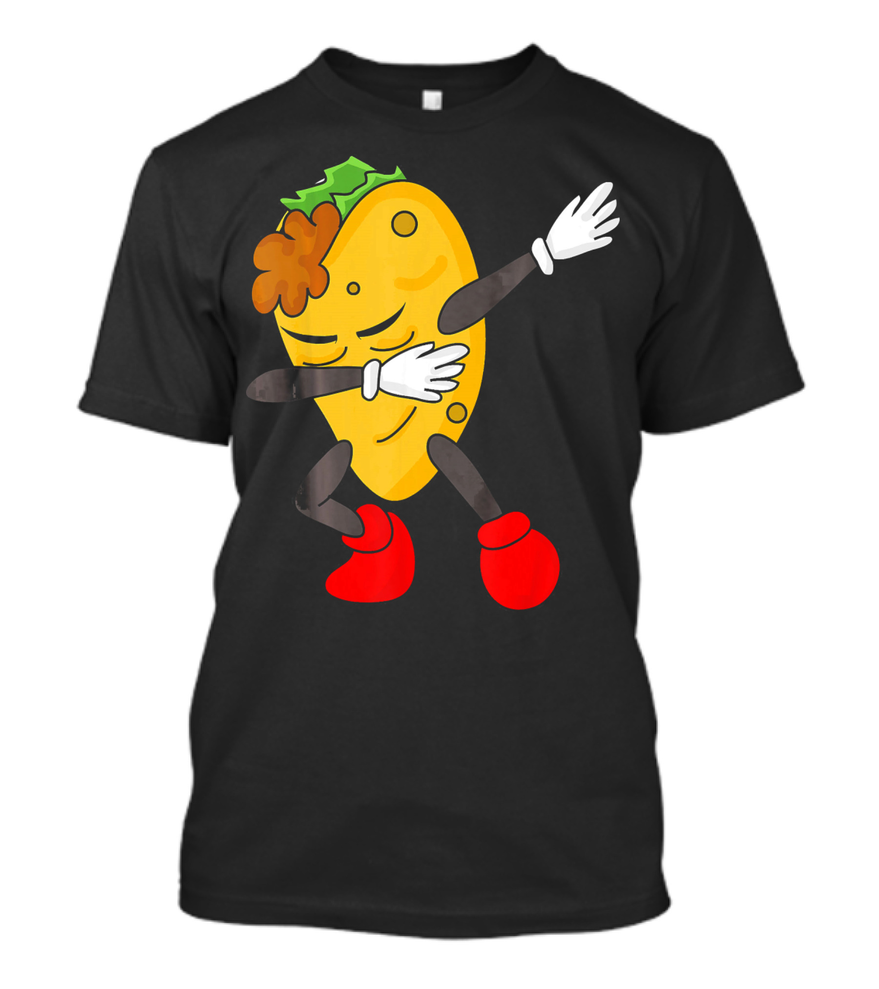 Dabbing Taco Funny Taco Lover Character With Red Shoes T-Shirt