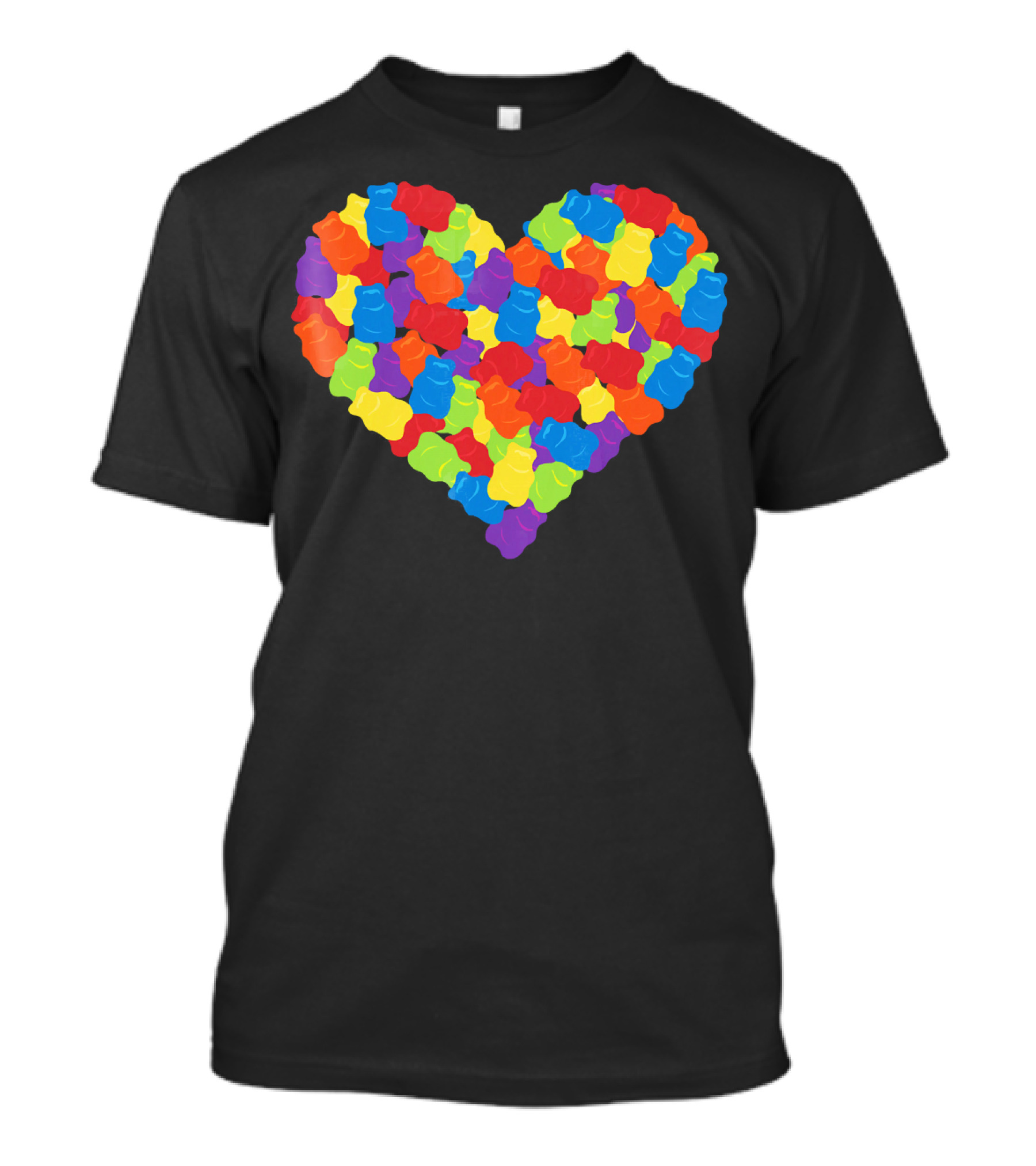 Multicolored Gummy Bears Heart Candy Chewing Bears T-Shirt