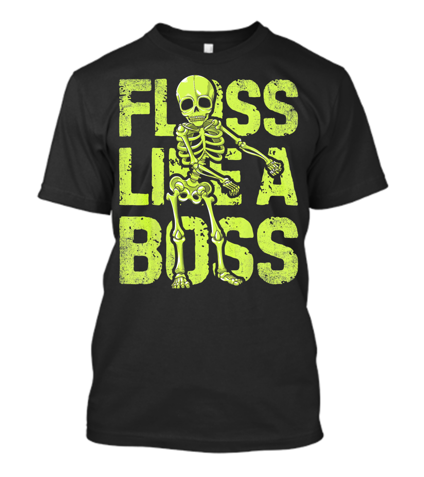 Floss Like A Boss Neon Skeleton Dance T-Shirt