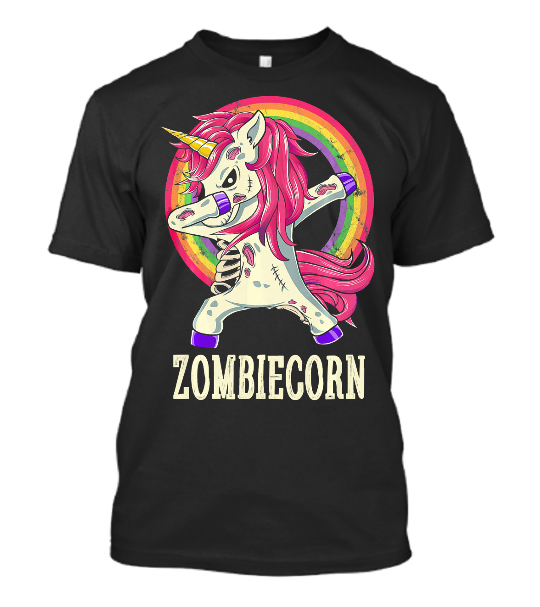 Zombiecorn Dab Dance Unicorn With Rainbow T-Shirt