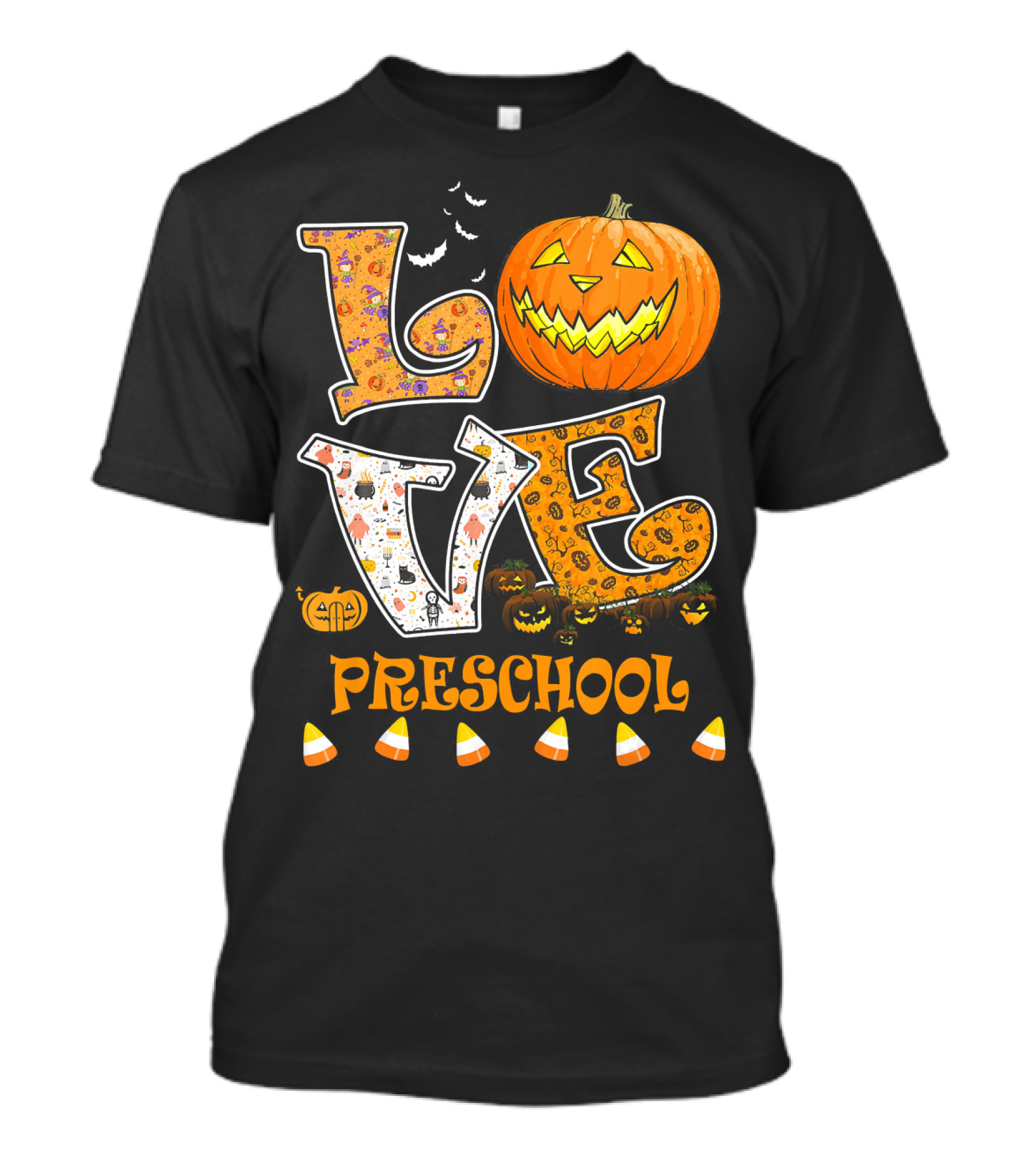 Halloween Pumpkin Love Preschool Candy Corn T-Shirt