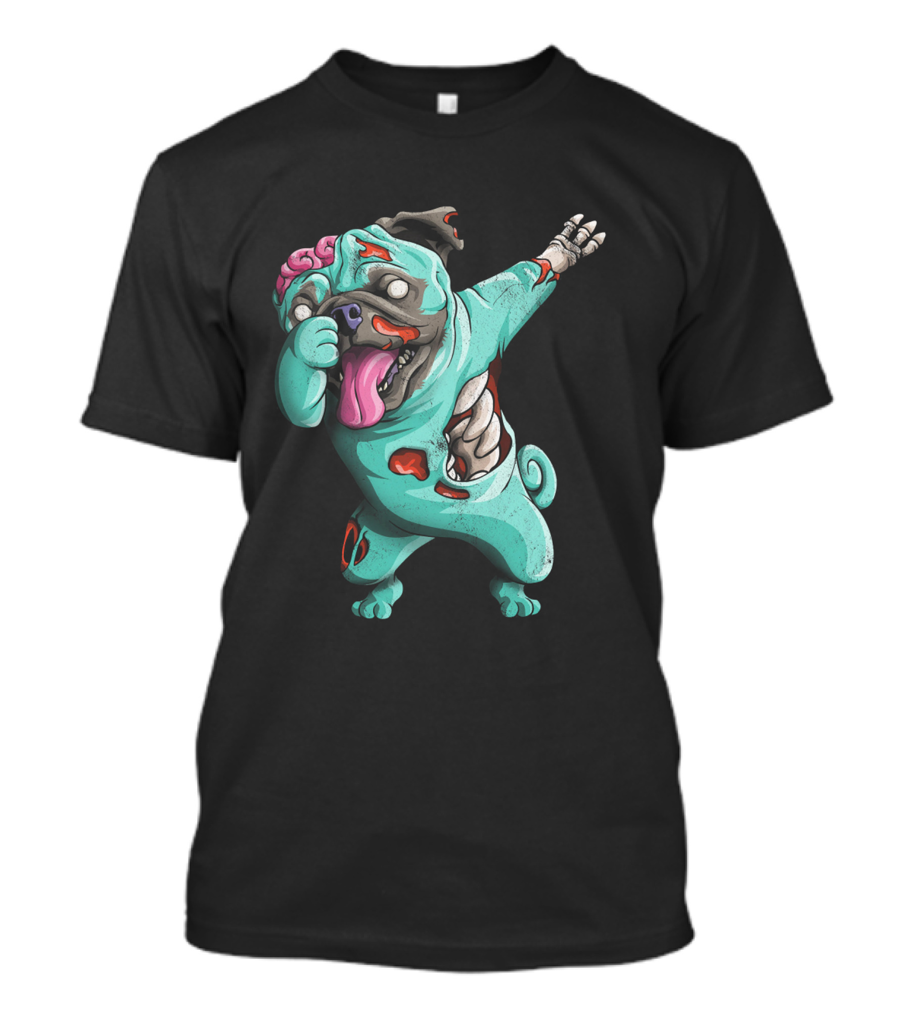Dabbing Zombie Pug Cute Halloween Pugs Brain-Eating Costume T-Shirt
