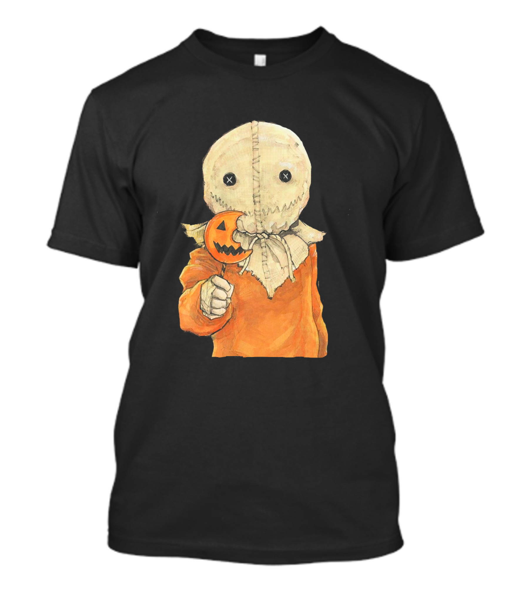 Trick R Treat Sam With Pumpkin Lollipop Cute Funny Halloween T-Shirt