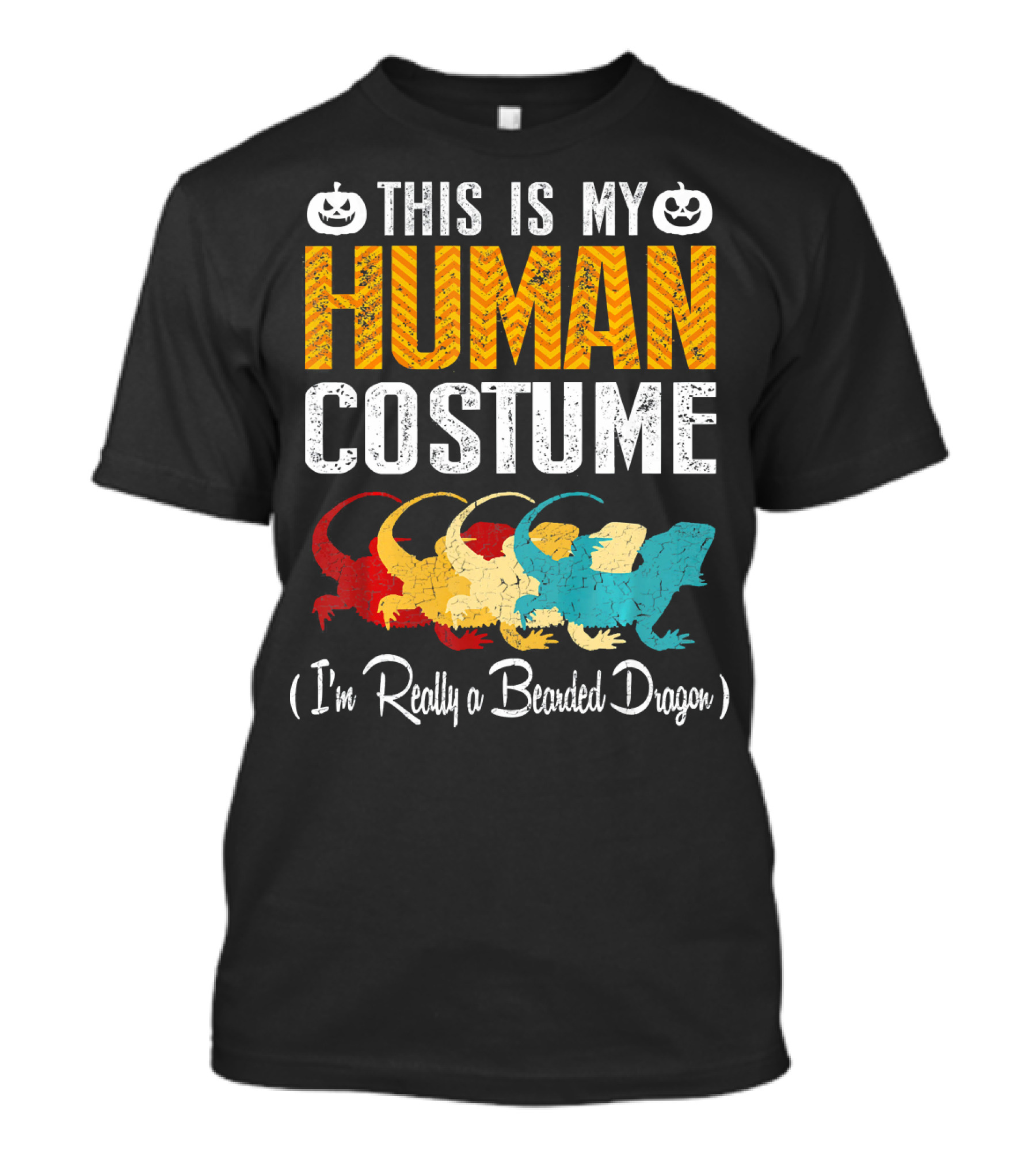 This Is My Human Costume I'm Really A Bearded Dragon Halloween Pumpkin T-Shirt