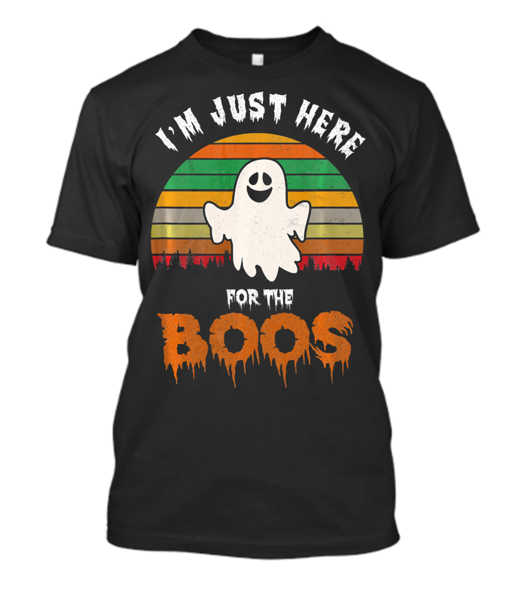 I'm Just Here For The Boos Ghost Retro Halloween T-Shirt