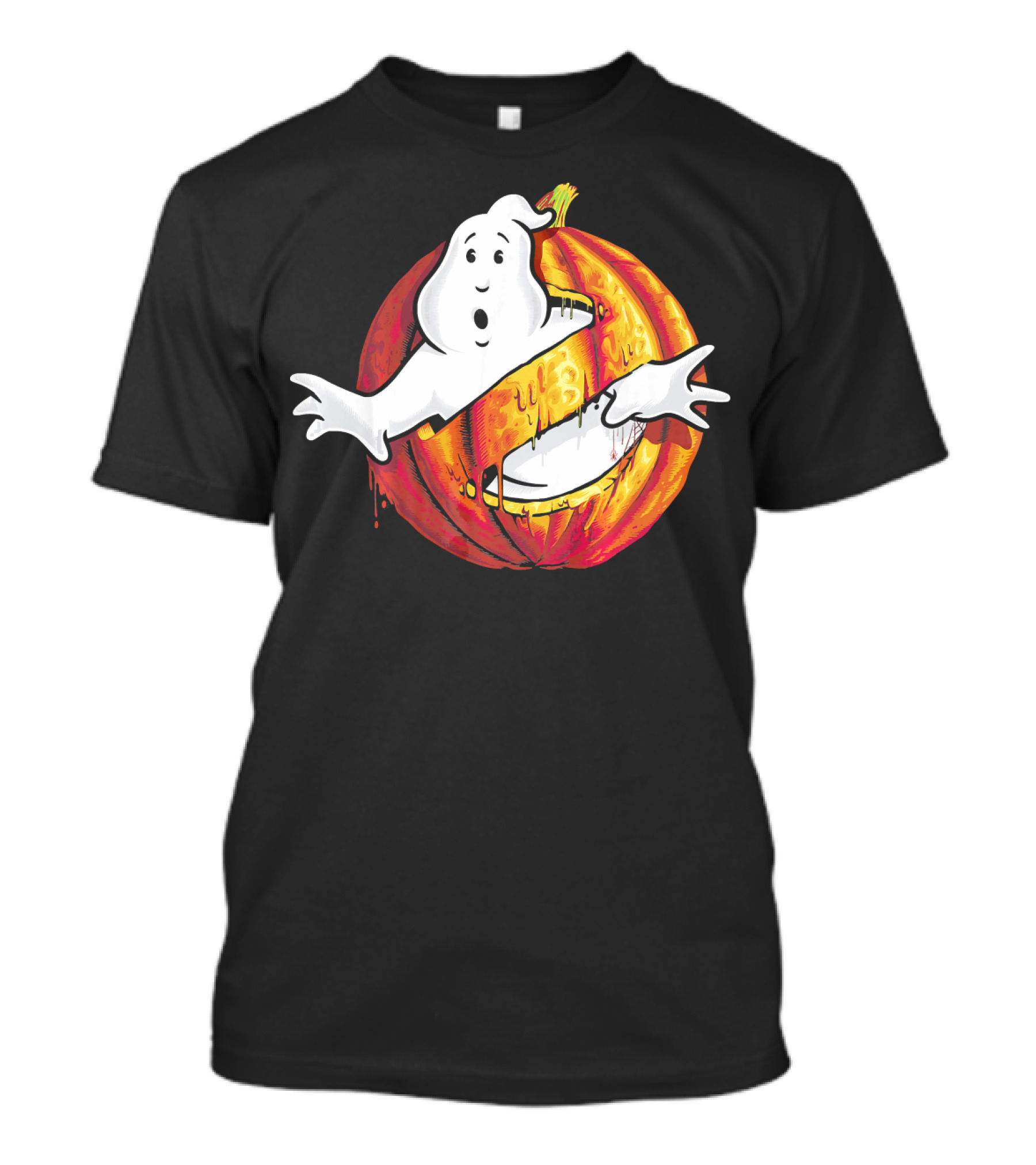 Ghostbusters Classic Logo Halloween Pumpkin Mashup T-Shirt