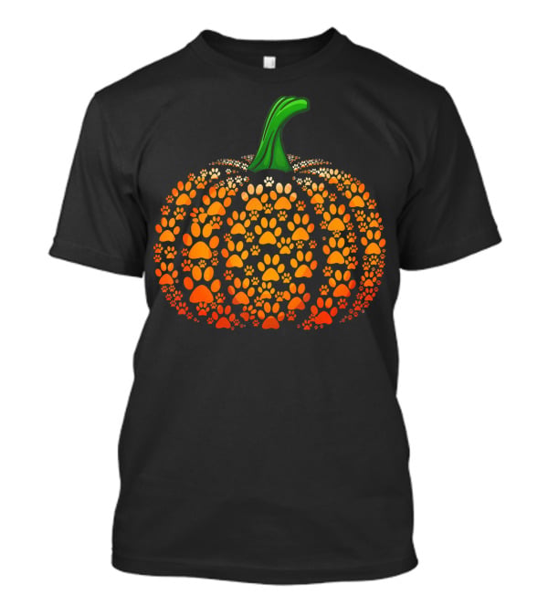 Funny Pumpkin Paw Halloween Dog Cat Cost T-Shirt