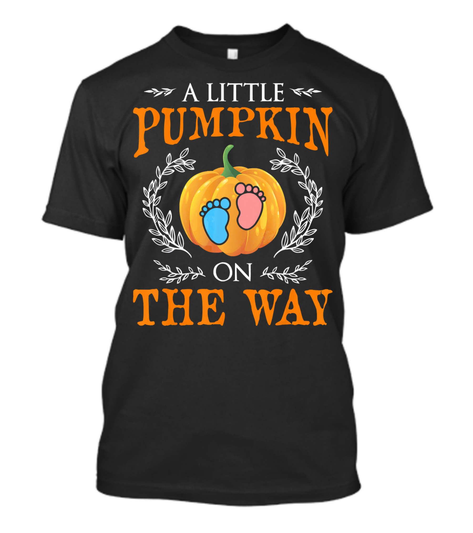 A Little Pumpkin On The Way With Footprints And Leaves T-Shirt