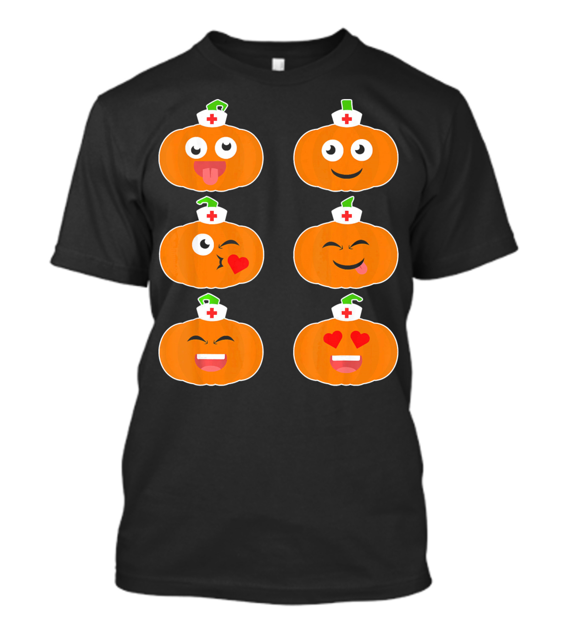 Nurse Halloween Pumpkin Emoticons T-Shirt
