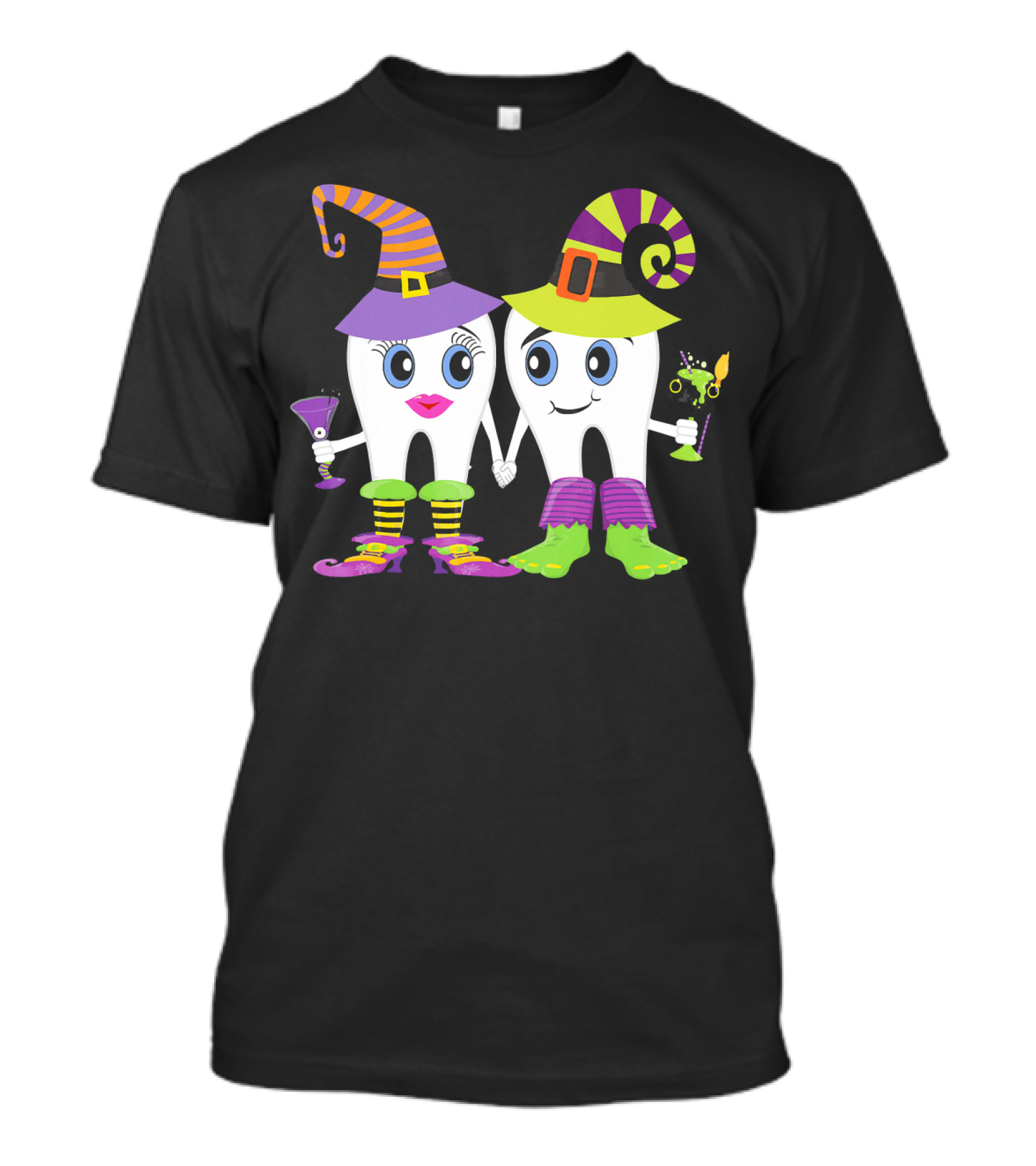 Witchy Tooth Couple Halloween Humor For Dentists T-Shirt