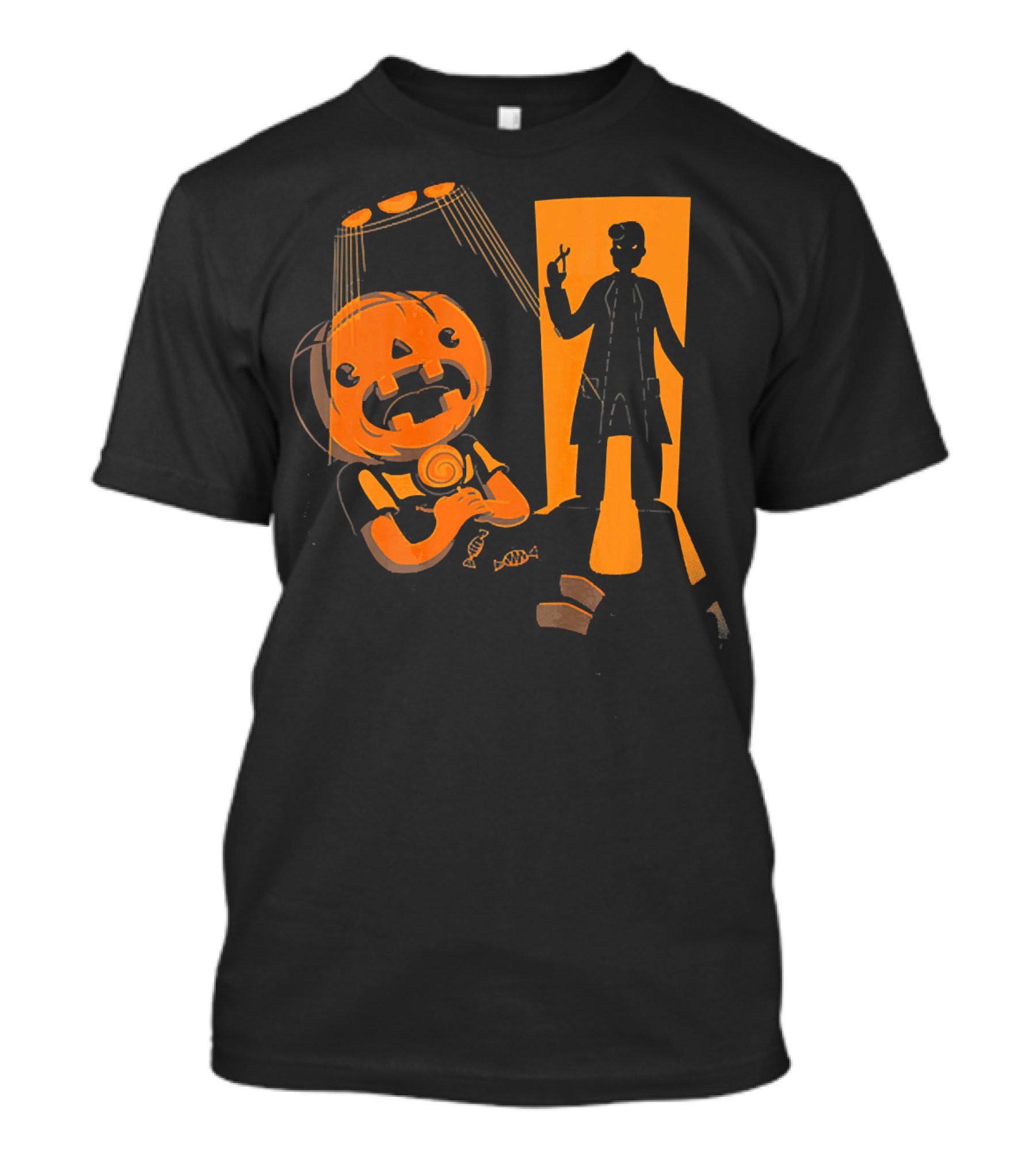 Dentist Halloween Horror Pumpkin Patient Dental Hygienist Shadow T-Shirt