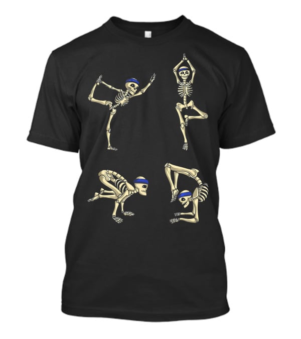 Skeleton Yoga Poses For Halloween Celebrations T-Shirt