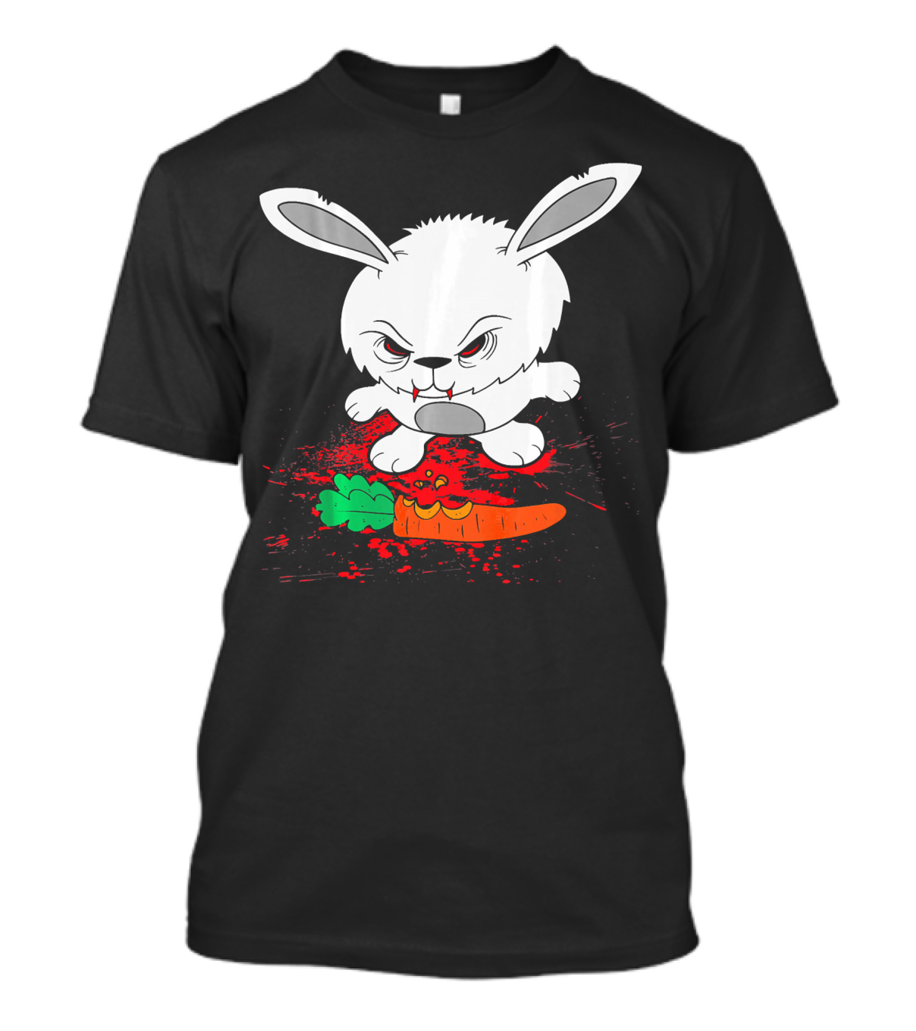 Funny Halloween Scary Zombie Rabbit Bunny With Carrot T-Shirt